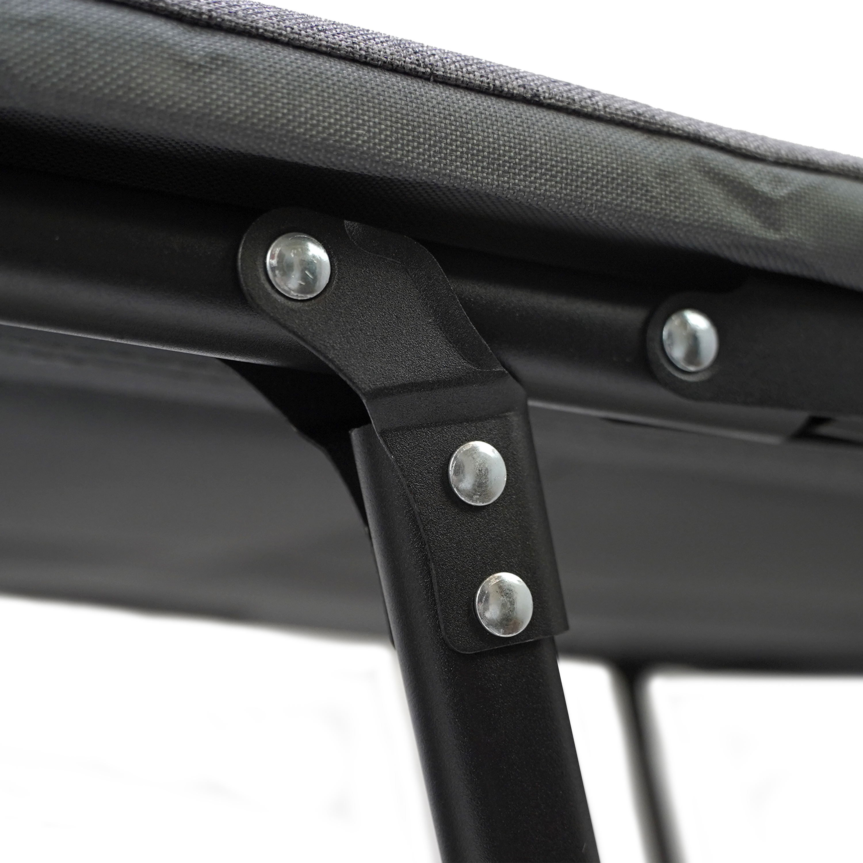 Eurocatch Opvouwbare Camping Stretcher – Verstelbaar Veldbed met 5-Standen Rugleuning, 4 Stevige Beugels, Zijvak, Gevuld Hoofdkussen – Compact & Comfortabel 