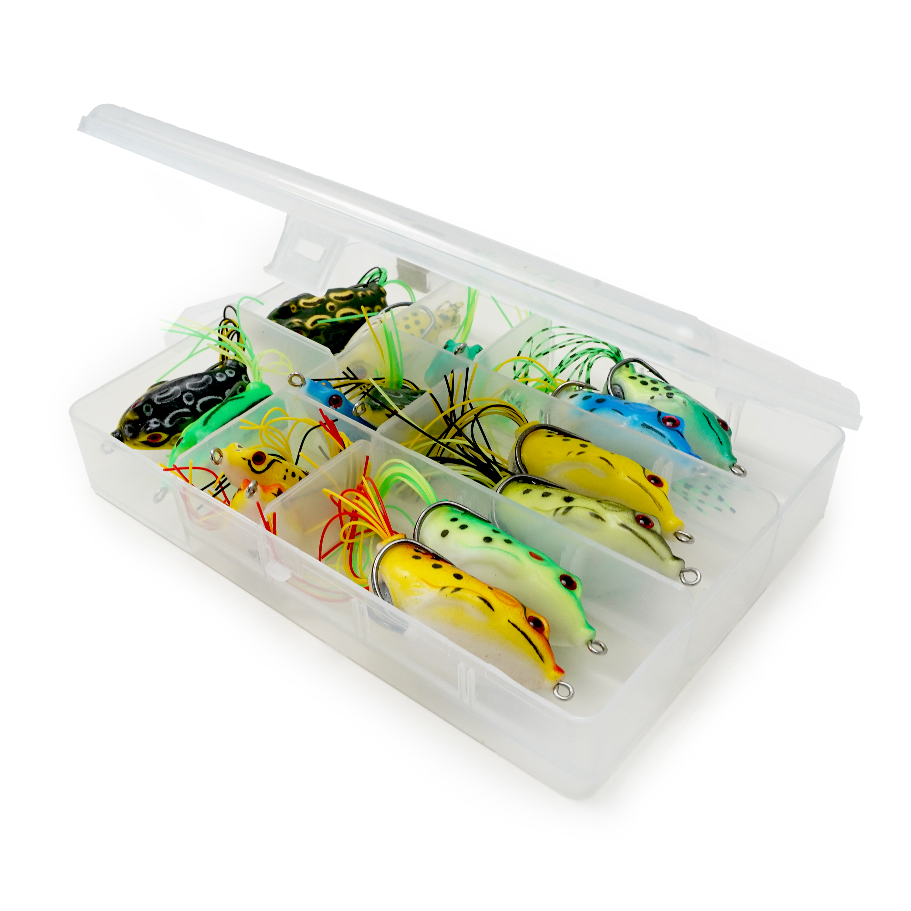 FishXpro Kunstaas Frog Voordeel Set – 16 Delige Set voor Baars en Snoek