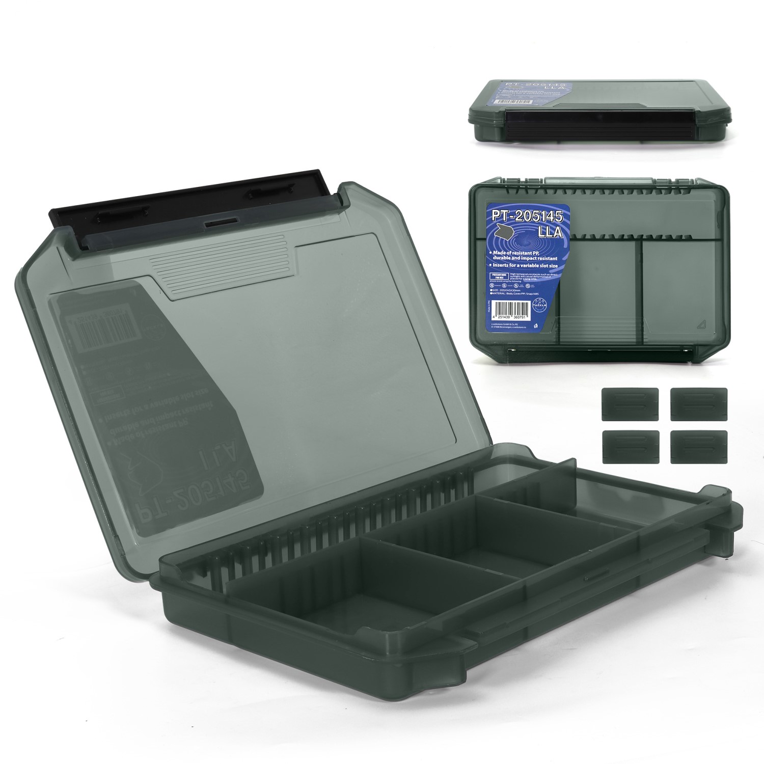 Eurocatch Pro-Tackle LureBox - Viskoffer - 20G Indeelbaar 20x15x3cm Grey 