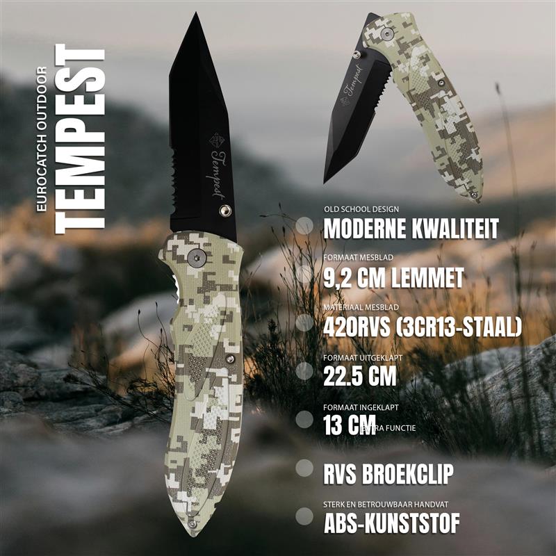 Eurocatch Tempest Zakmes 420RVS 5,0" Camou 