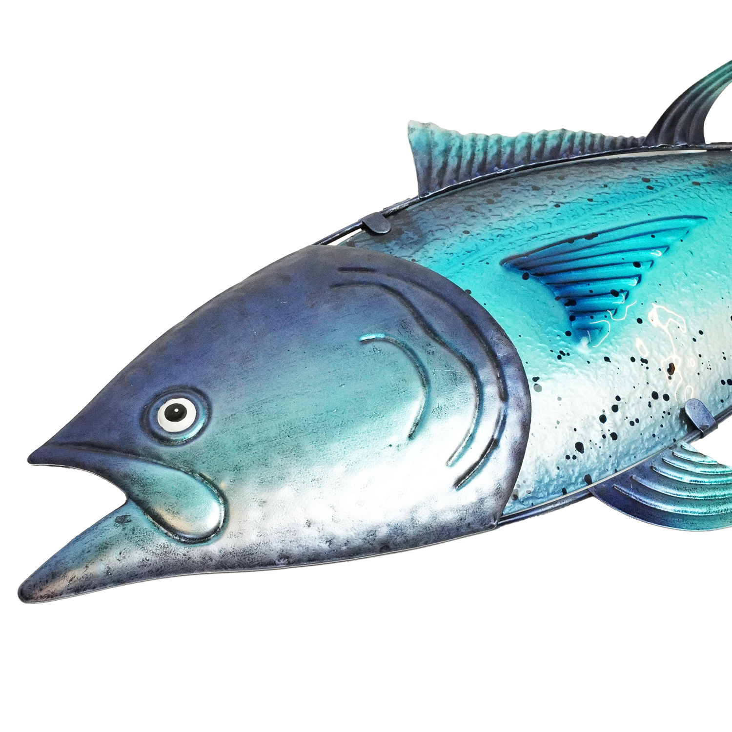 Eurocatch Tonijn Wanddecoratie - Muurdecoratie - 80 x 27cm - 3-D Metaal en Glas - kunst - Cadeau Tip