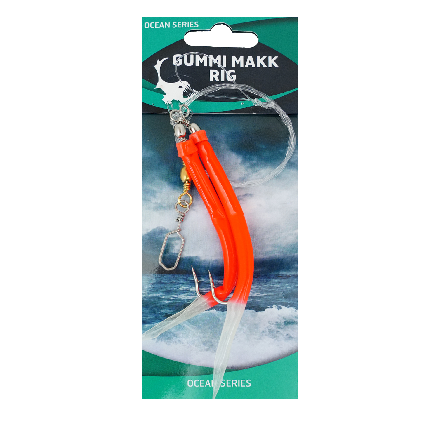 Eurocatch Fishing Gummi Makk Rig Red 2 Haaks | Onderlijn | 5/0