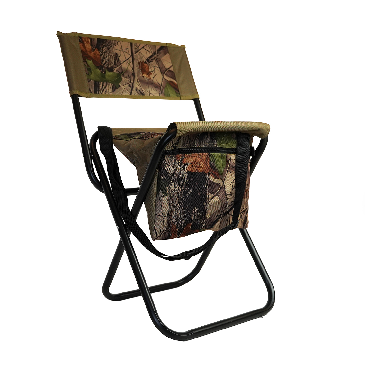 Eurocatch Opvouwbare stoel - Viskrukje - Met Tas en Rugleuning - Camouflage