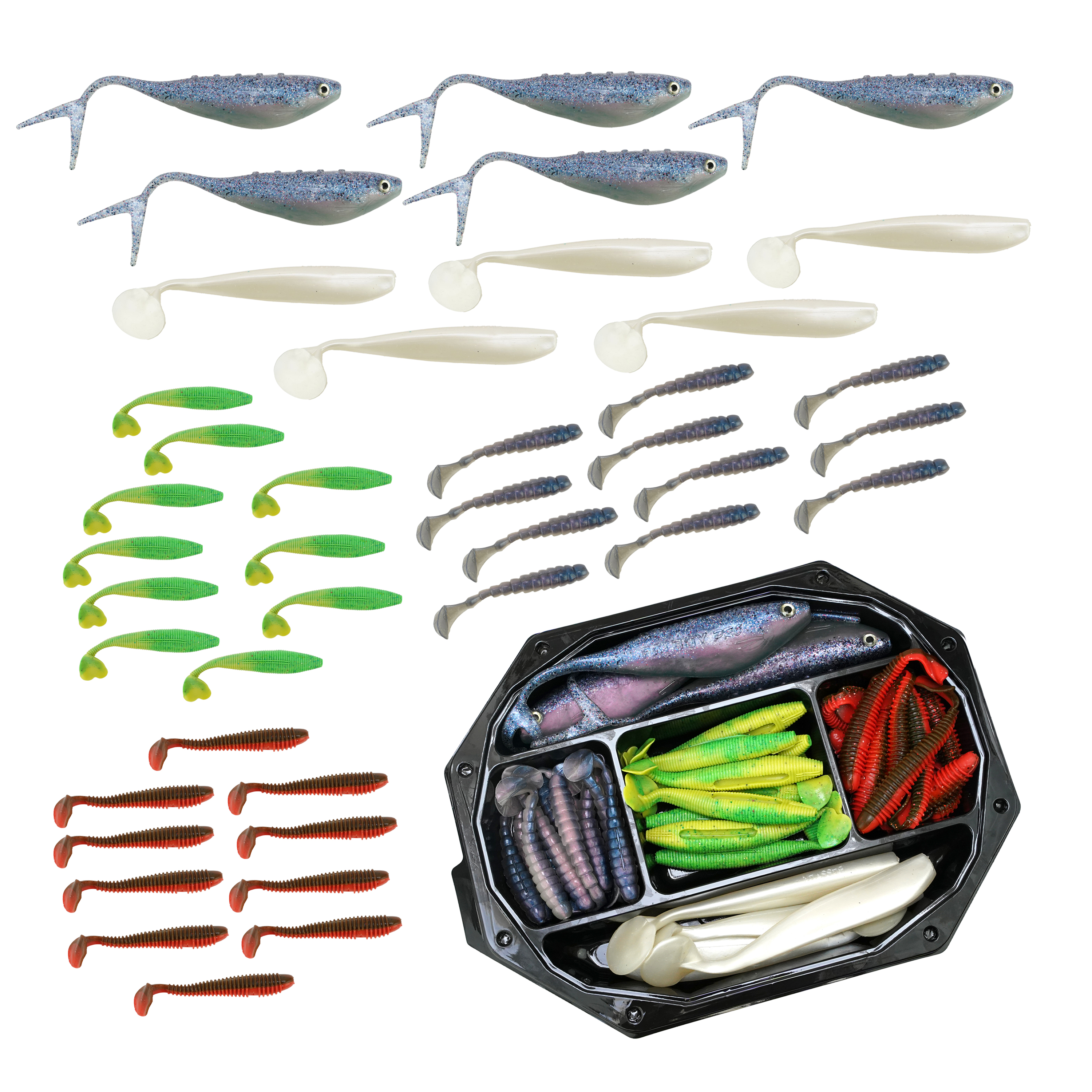 Fishxpro Softbait Set Scandic XXL - 700gr - 12-23cm +/- 35stuks