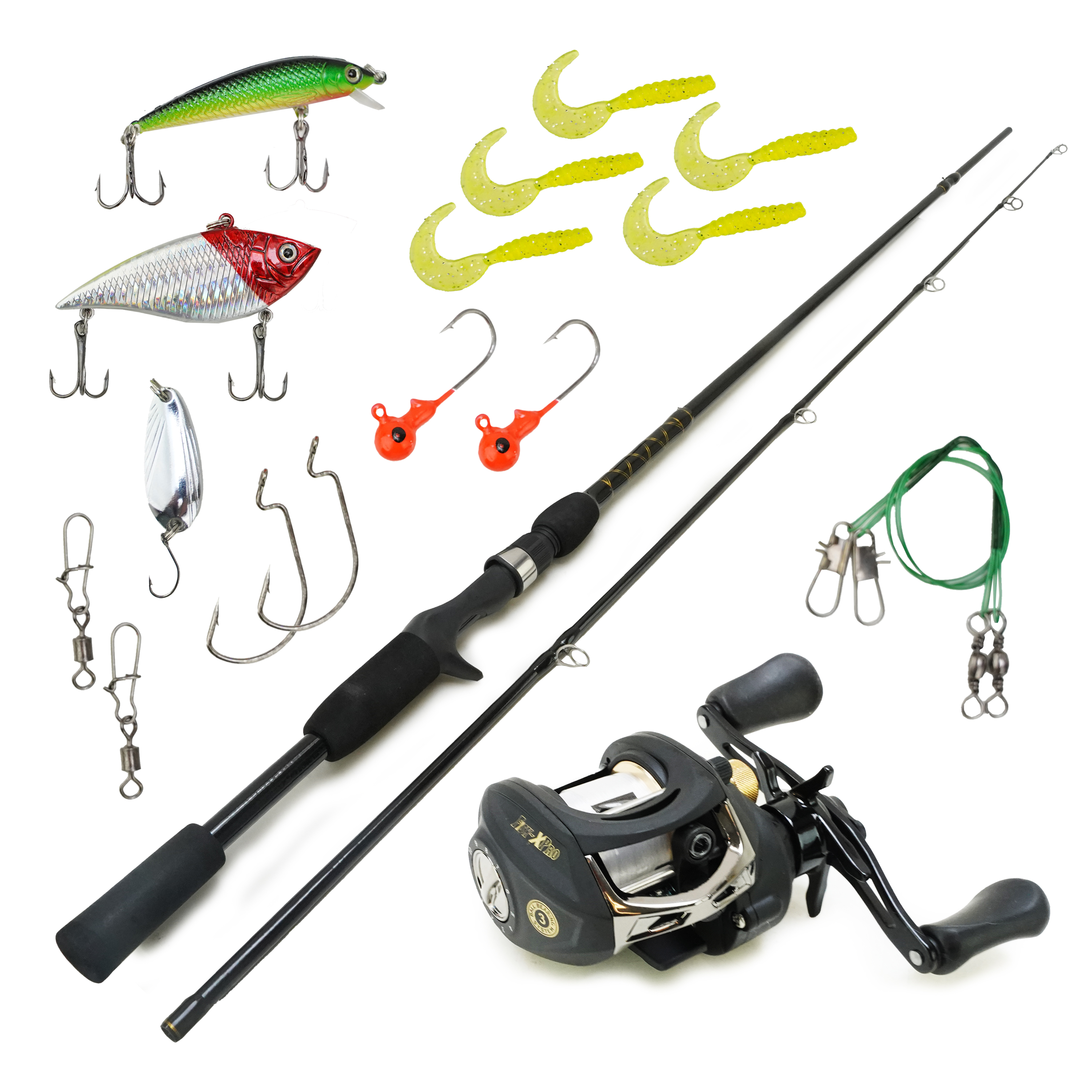 FISH-XPRO Baitcasting Combo - Roofvis Set - 1.95m - Hengelset 
