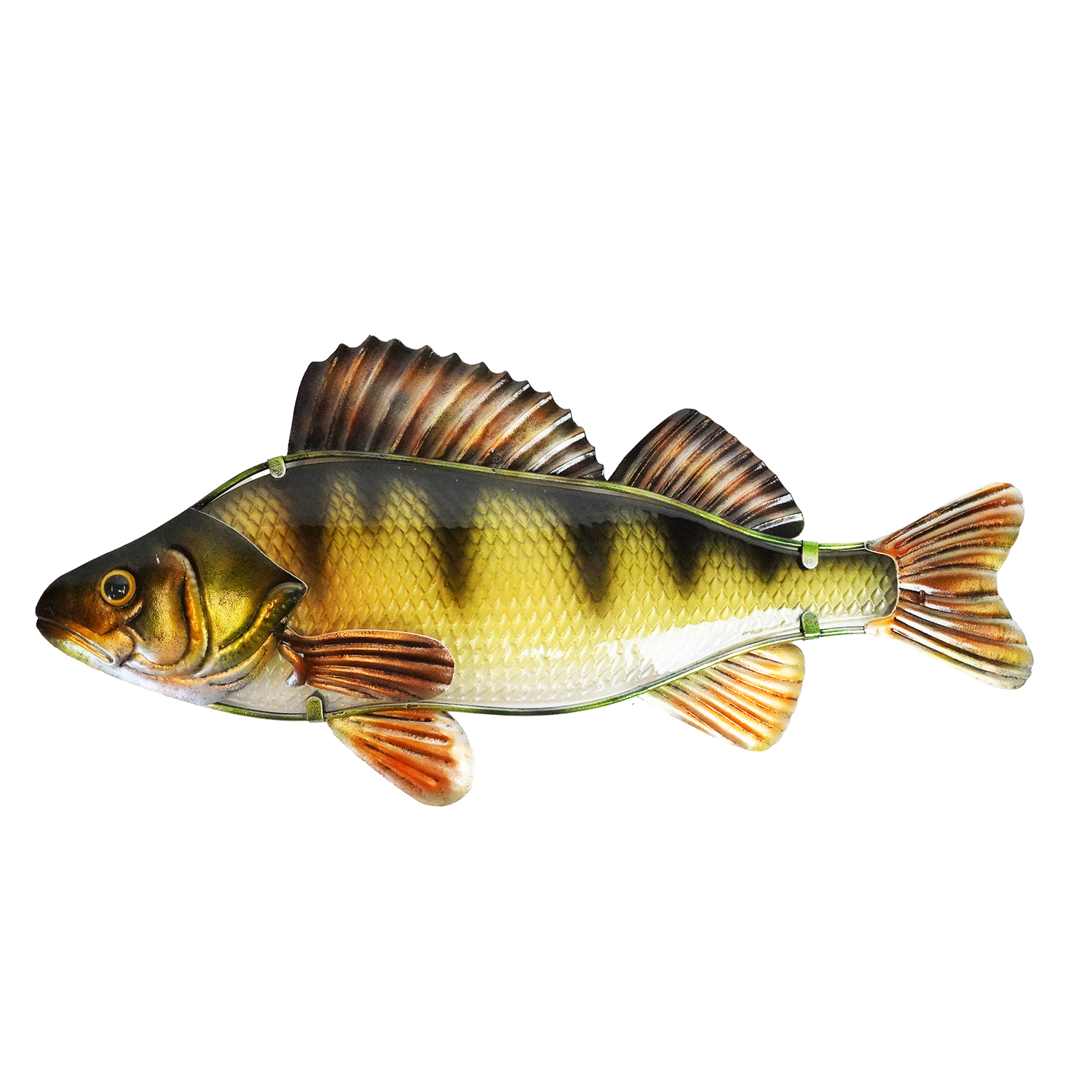 Eurocatch Snoek & Baars Wanddecoset - Muurdecoratie - 90cm - 3-D Metaal en Glas - Kunst - Cadeau Tip