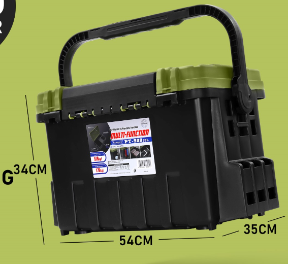 Eurocatch Pro-Tackle Competition XL Tackle box - Viskoffer - 54x34x35cm Zwart/Groen