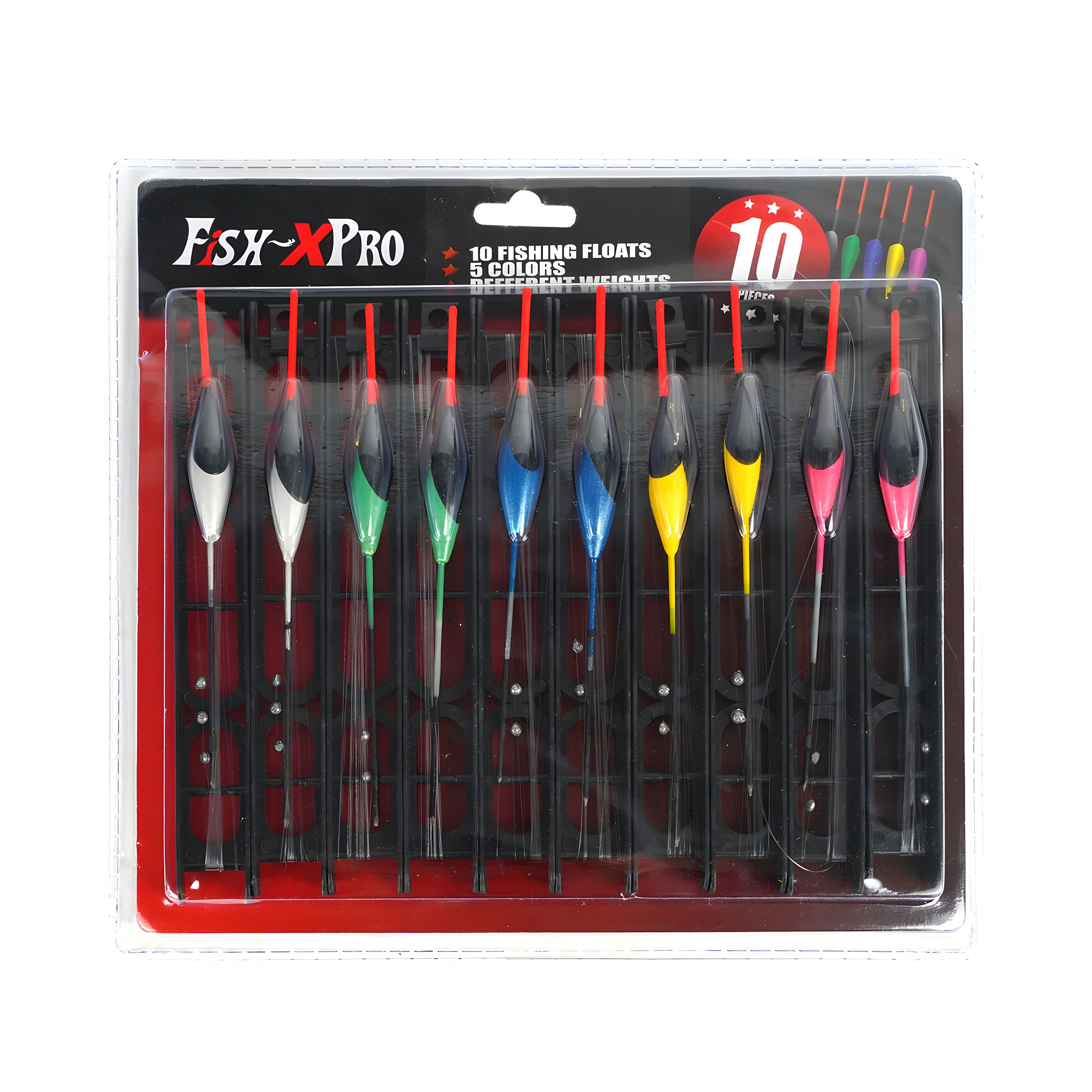 FISH-XPRO Tuigjes op Kaart | 10 Stuks | Dobbers op Tuig Compleet