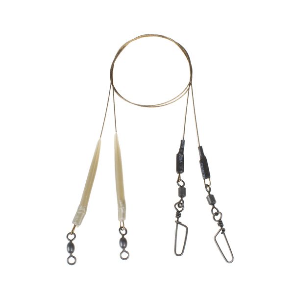 DLT Lure Wire With Crosslock Snap 7x7 | 60cm | 2 Stuks | Onderlijn met een treksterkte van 20kg - Zeer soepel