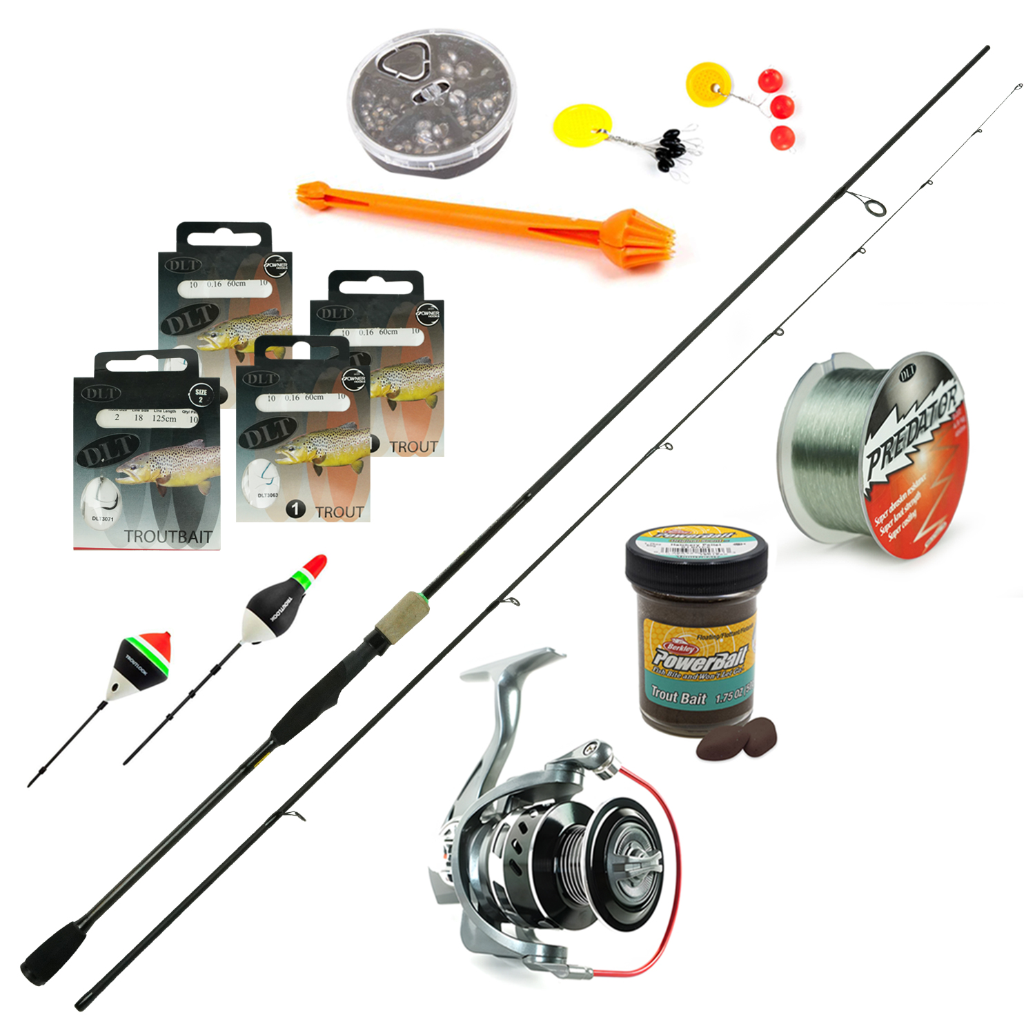 DLT Forelvisset Super Compleet - Hengel & Molen - Vislijn - 14 Delig - Onderlijnen - Accessoires - Foreldeeg