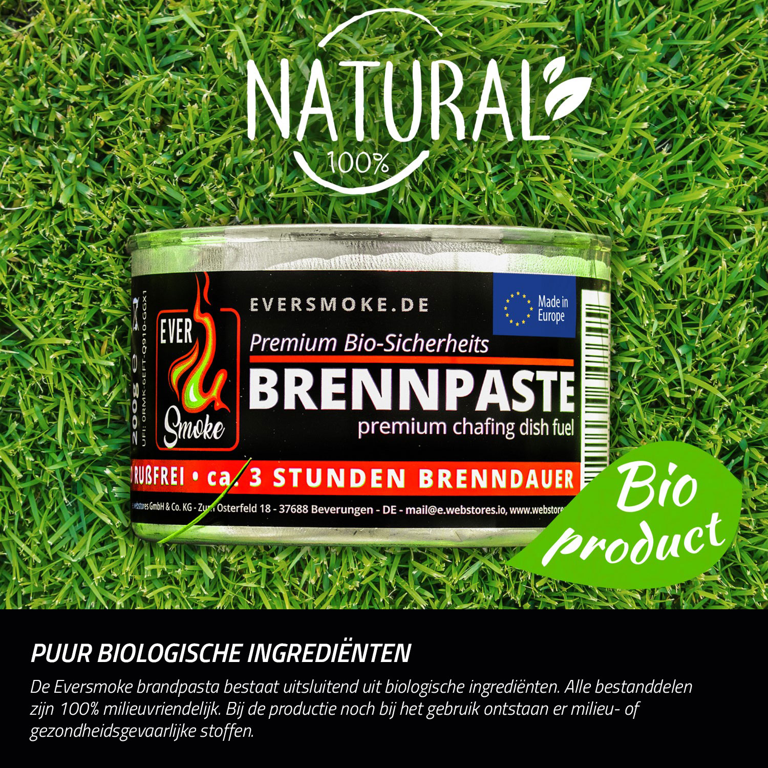 Eurocatch brandpasta – 3 uur warmte, geurloos en roetvrij