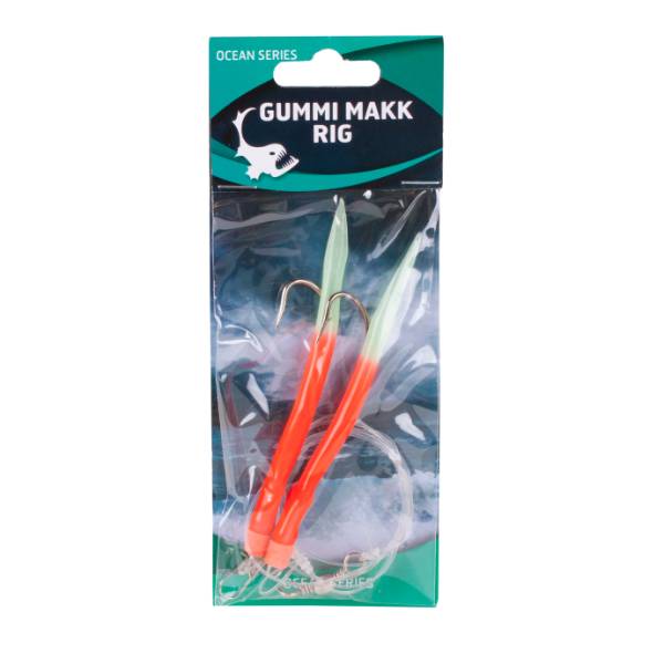 Eurocatch Fishing Gummi Makk Rig Red 2 Haaks | Onderlijn | 5/0