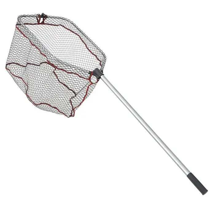 ABU Folding LandingsNet XL - Rubber Gecoat Schepnet - 70x85x40cm - Steellengte 120cm - Heavy Duty - Snoek en Zeebaars Net
