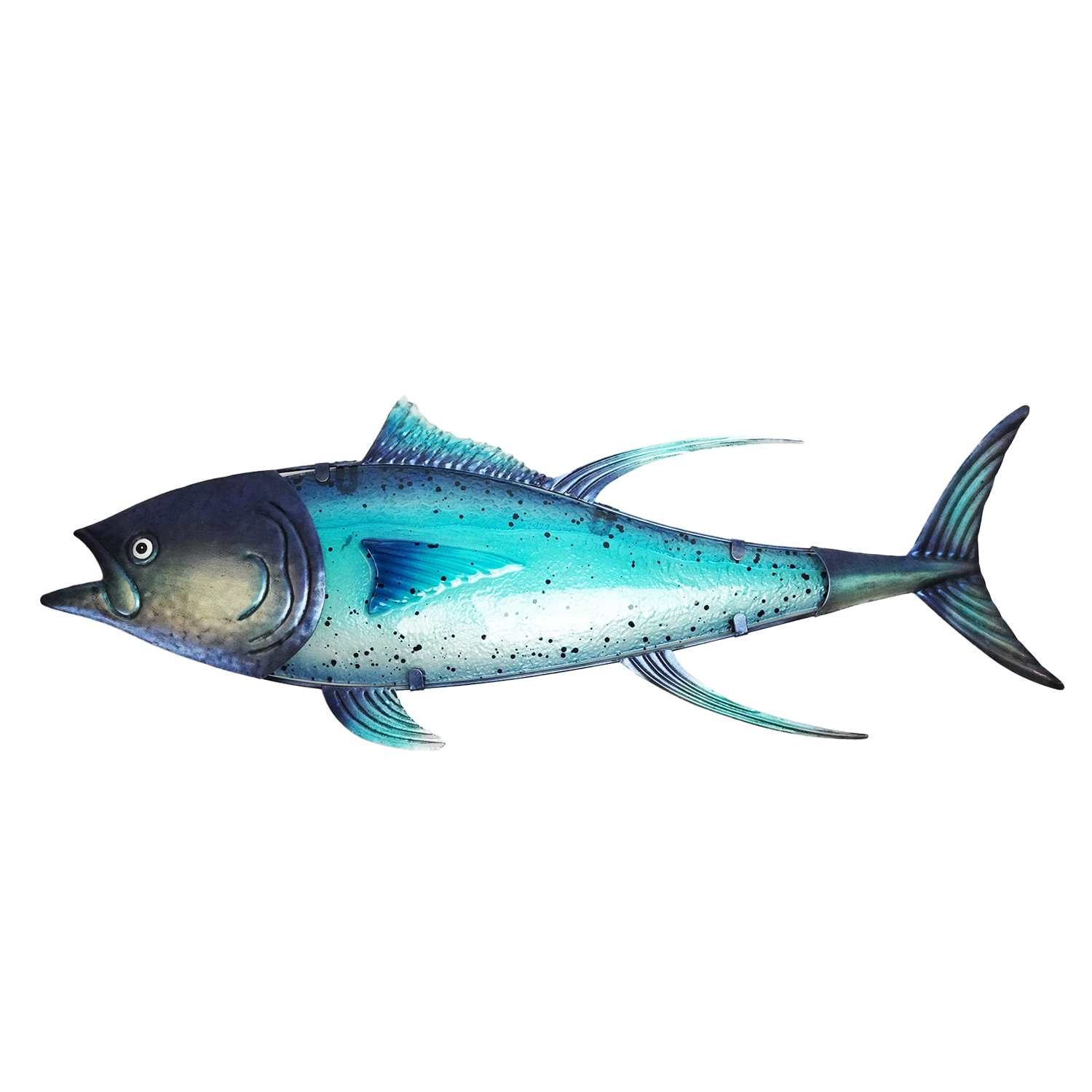 Eurocatch Tonijn Wanddecoratie - Muurdecoratie - 80 x 27cm - 3-D Metaal en Glas - kunst - Cadeau Tip