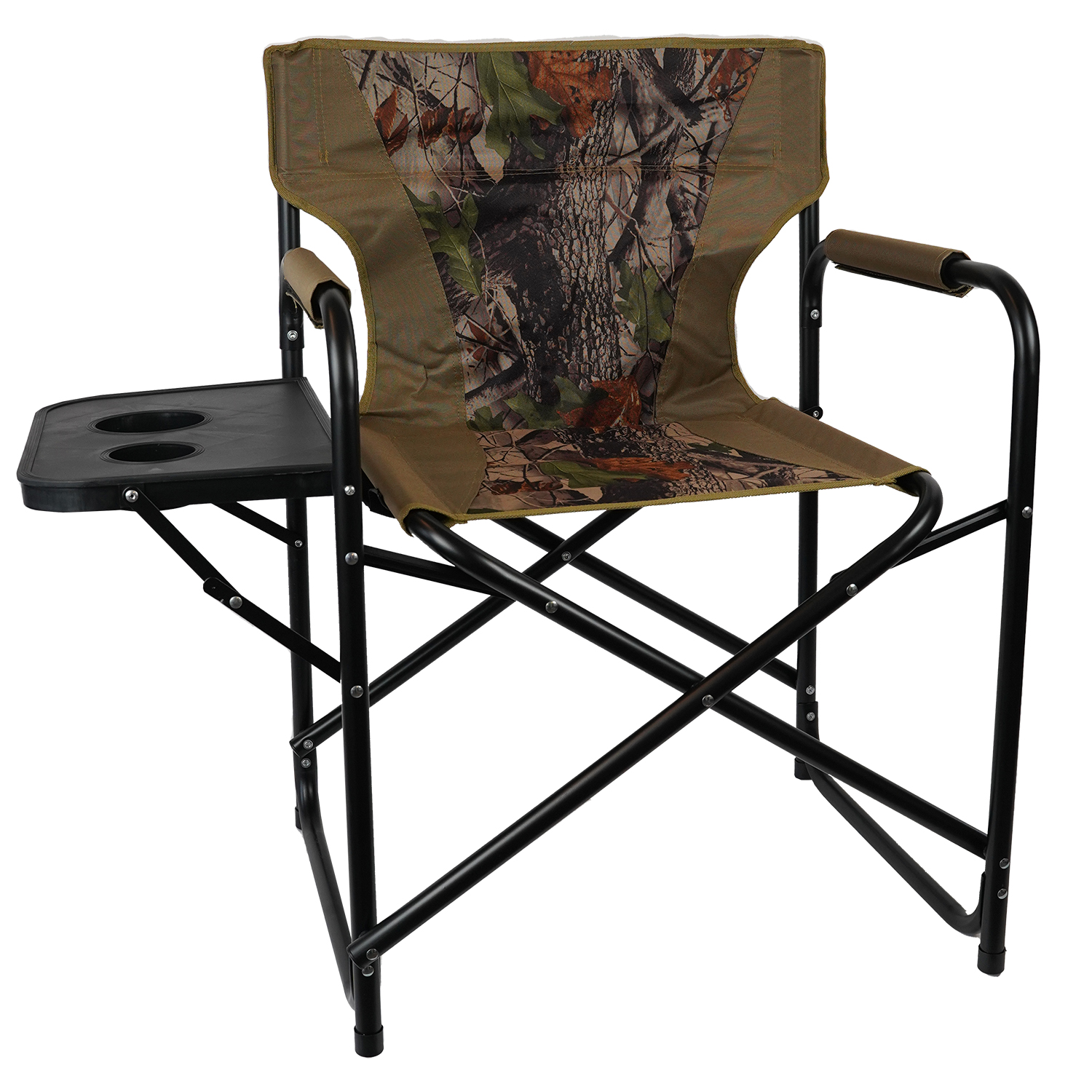 Eurocatch | Opvouwbare Campingstoel Met zijtafel | Camouflage | Directors Chair
