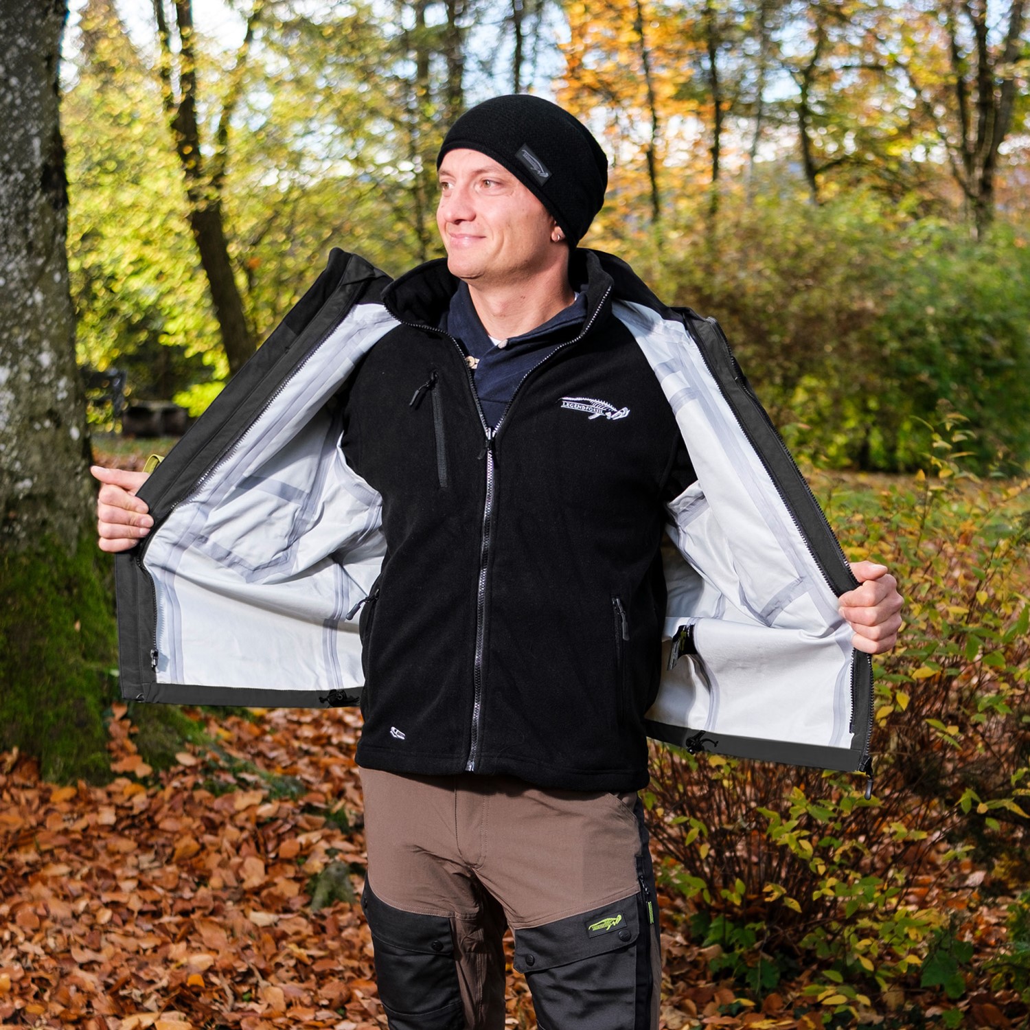 Legendfossil Outdoorjack Kenai - Waterdicht Outdoorjack - Fleecevoering - Winddicht - Graphit Black - L