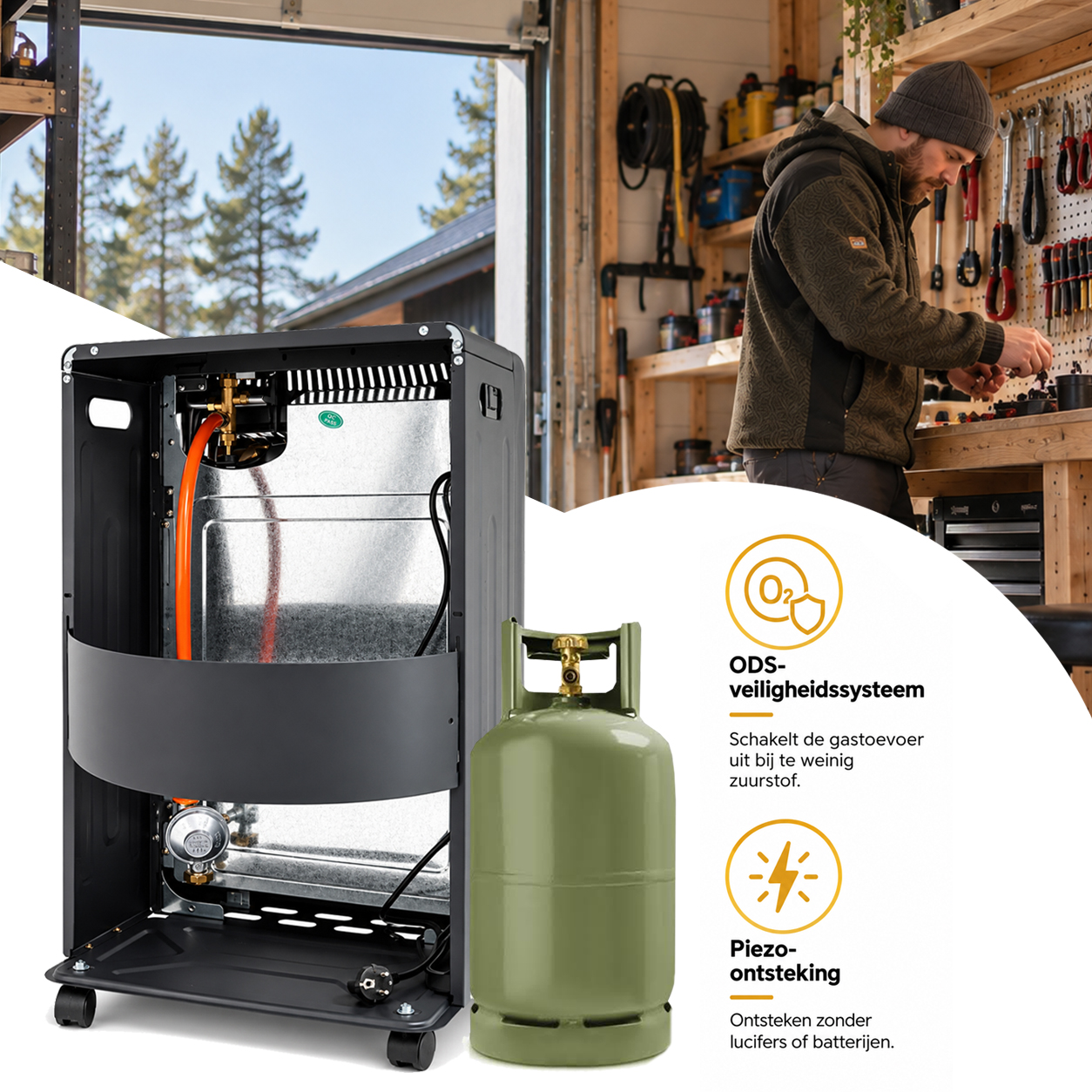Eurocatch Patio Heater - Propane & Electric - 4.2Kw - complete set