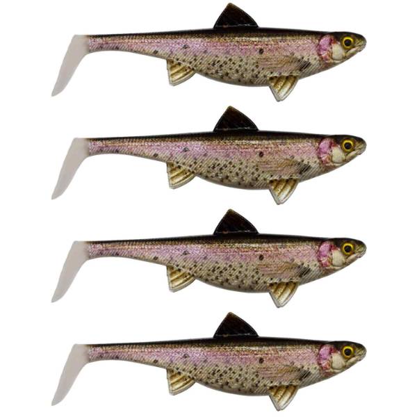 Senshu Real Fin Shad 8 | Rainbow Trout | 8cm | 4g | 4 Stuks