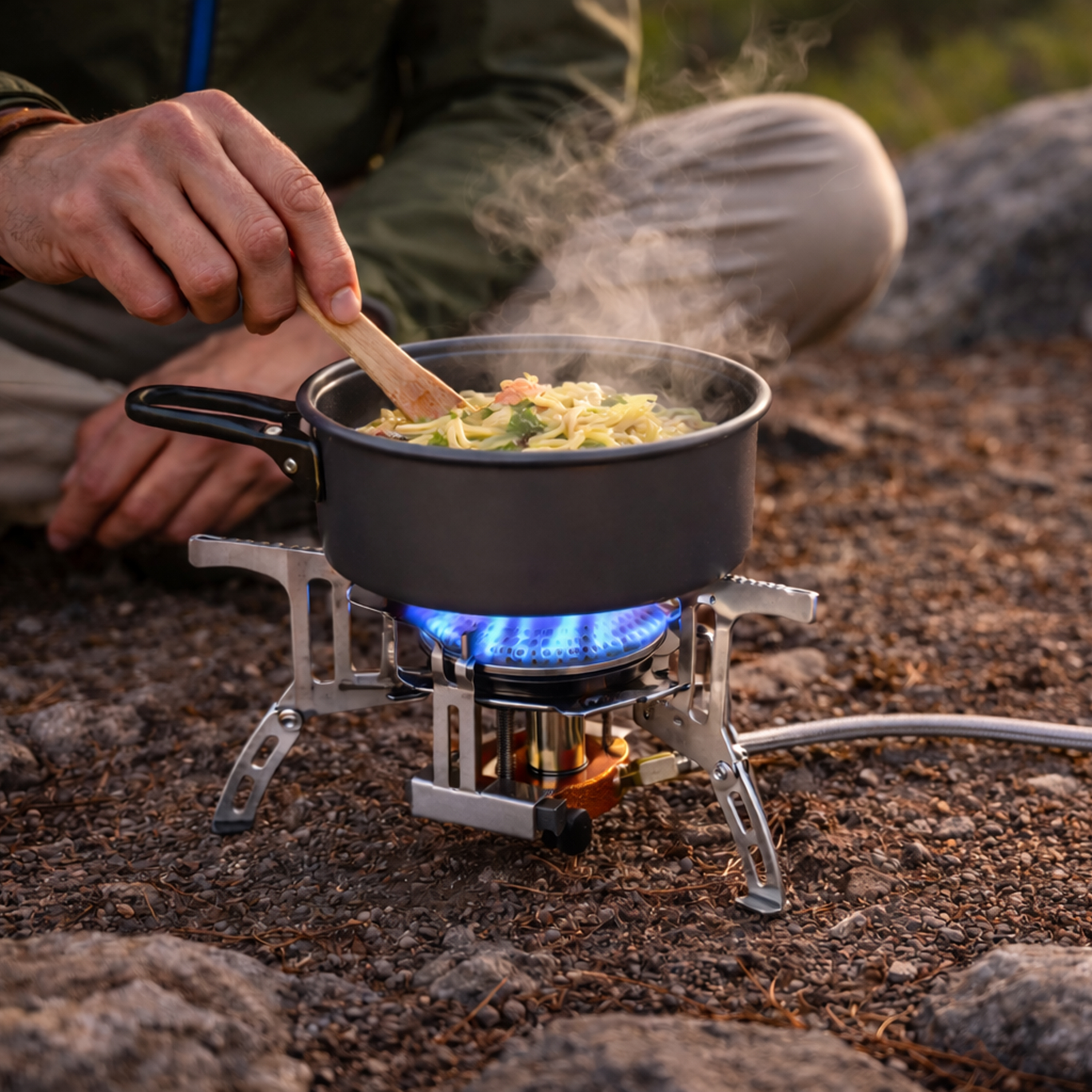 Eurocatch Foldable Gas Burner 2200W Incl Connector - Opvouwbaar Camping kooktoestel 