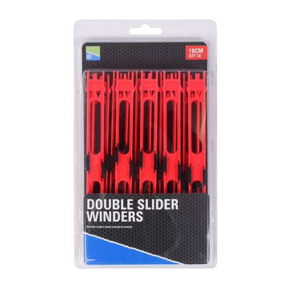 Preston Double Slider Winders | Red | 18cm | 	Tuigenplankjes