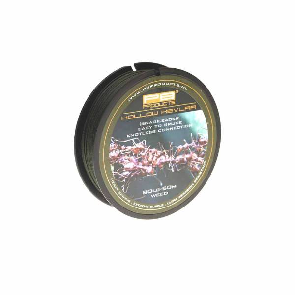 PB Products Hollow Kevlar | Snag Leader | 80lb | Weed | 50m