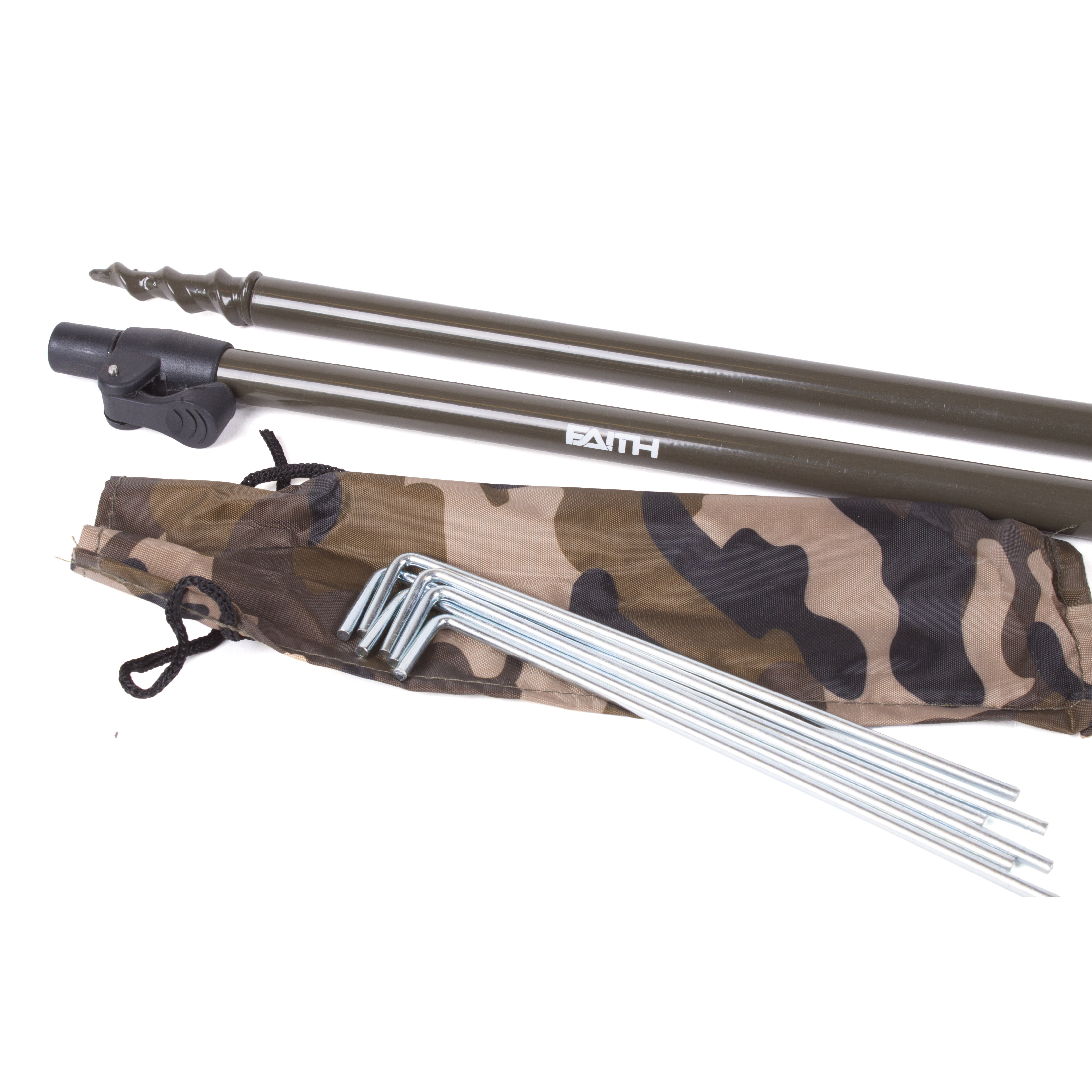 Faith Oval Brolly | 60 Inch | Oval Paraplu | Shelter | Incl. Grondzeil en Stormpalen | 3.00m |  Camouflage 