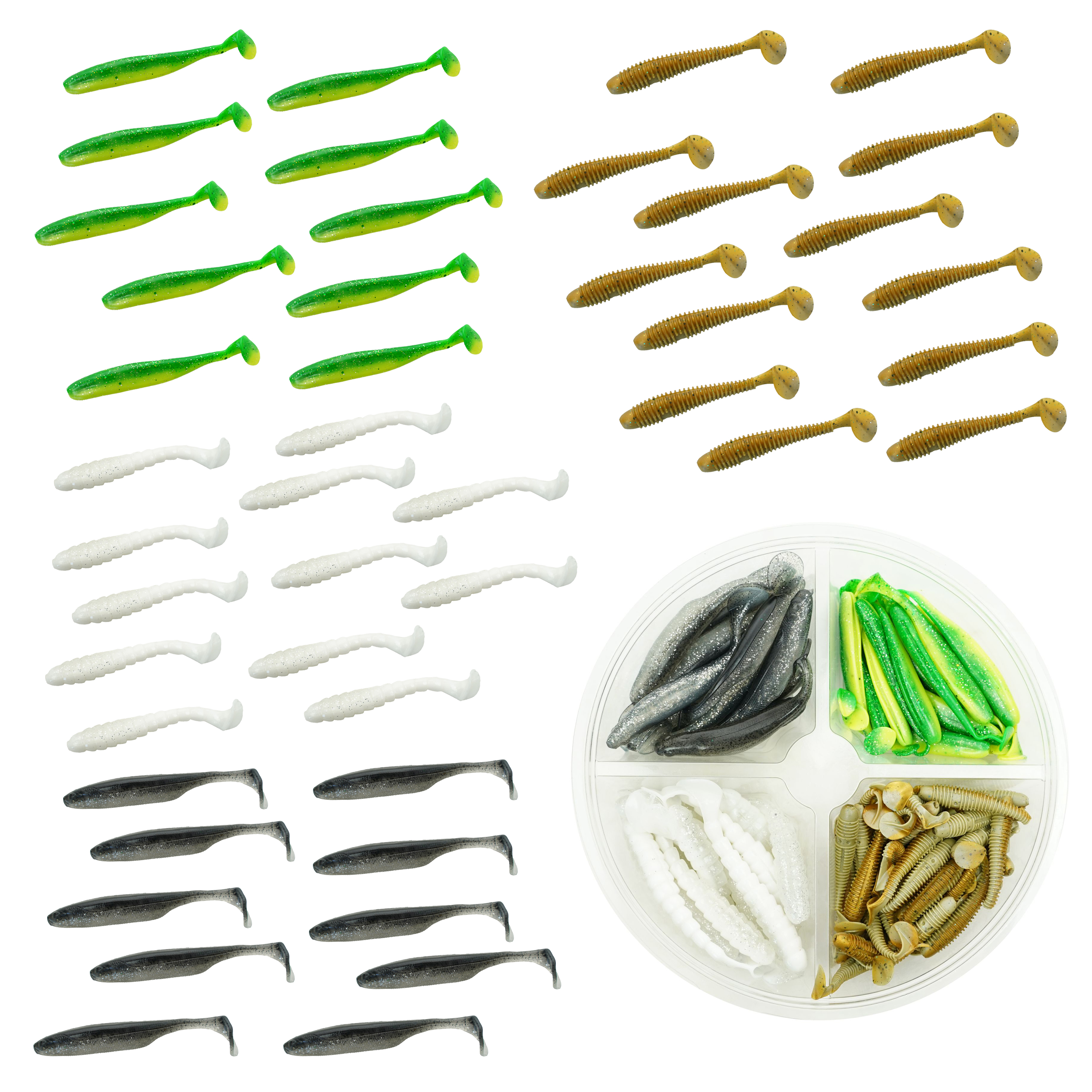 Fishxpro Softbait Set Allround - Allround Water - 7 tot 12cm +/- 60stuks 