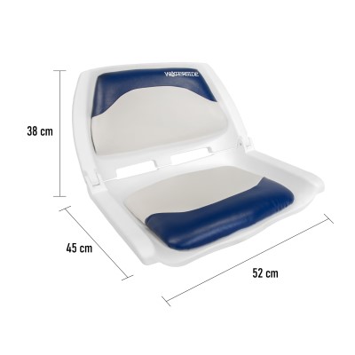 Waterside Captain Deluxe All Weather Boatseat | Wit/Blauw | Bootstoel