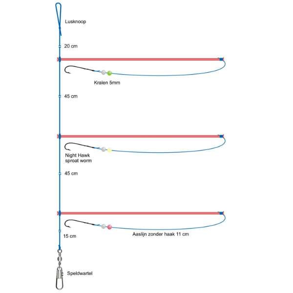 Midnight Moon Platvis Onderlijn | 3x20cm | Maat 2