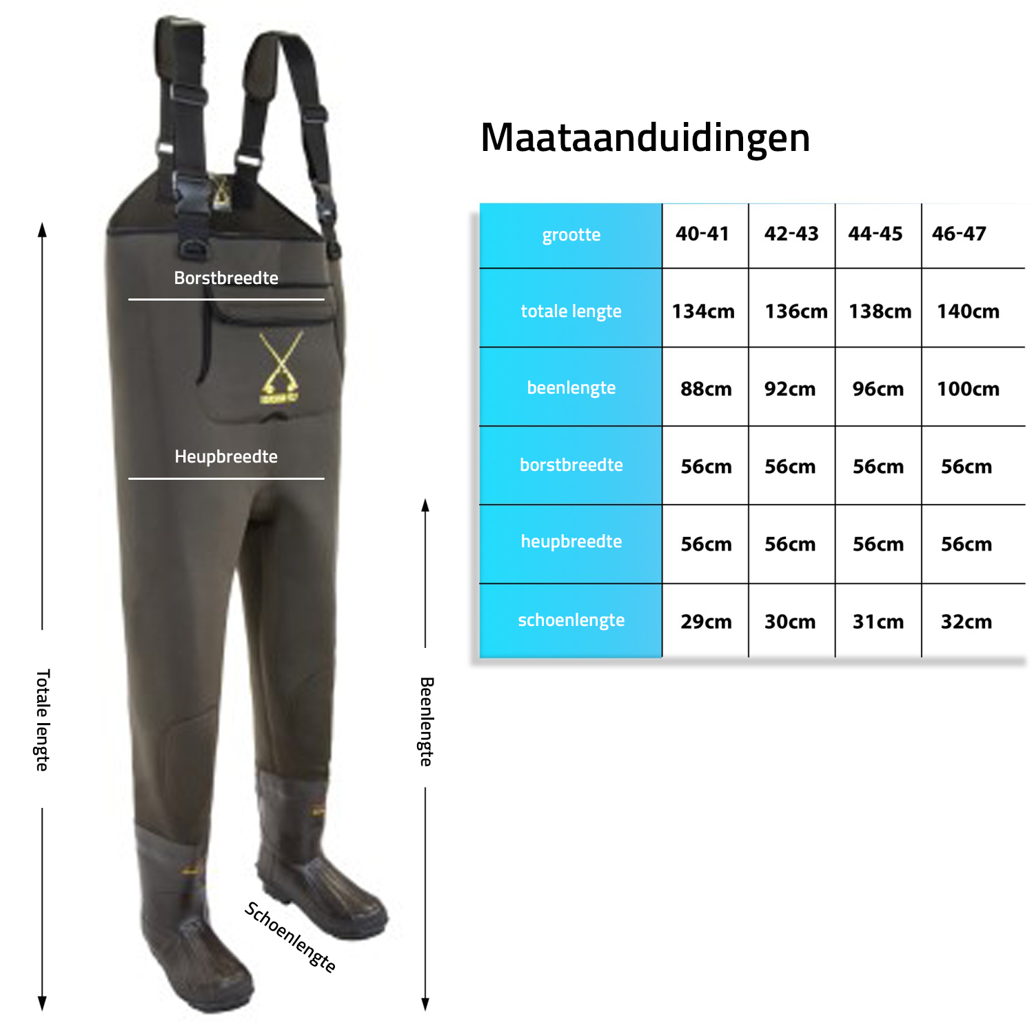 Thinsulate 3M Neopreen Wader | Neopreen Waadpak | Maat 40-41