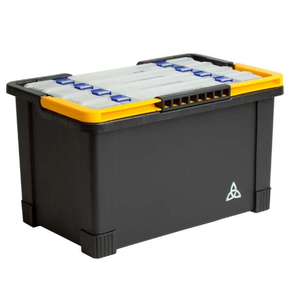 Eurocatch Fishing Plastic Emmer met Tackleboxen | Viskoffer incl. 4x tackle box