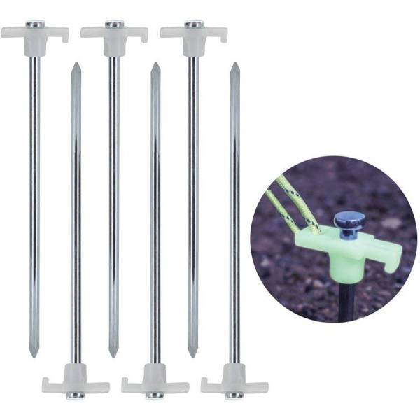 Eurocatch Outdoor Bivy Peg Set Lichtgevend | Haringset | 10 Stuks