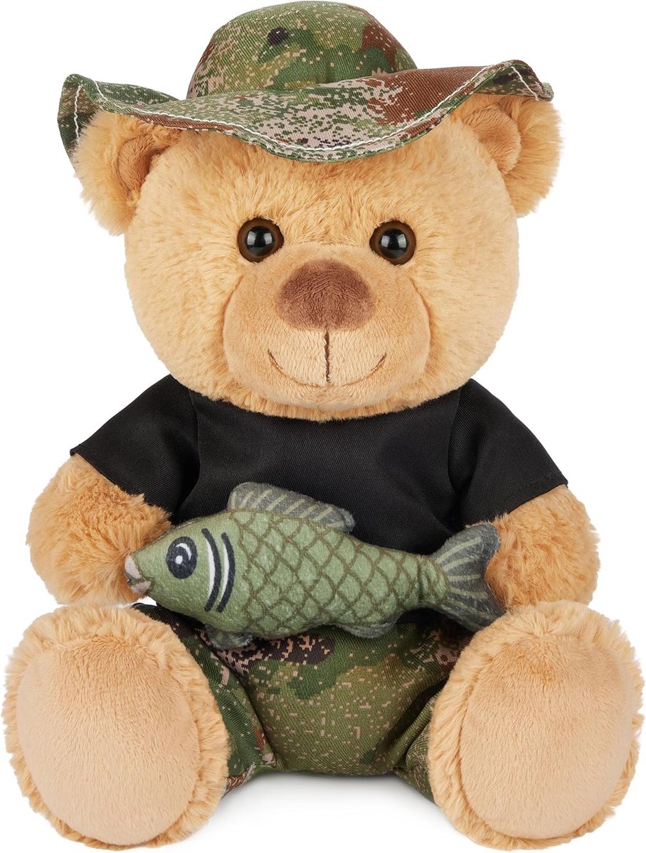 BRUBAKER Teddybeer Visser met Vis en Vissershoed