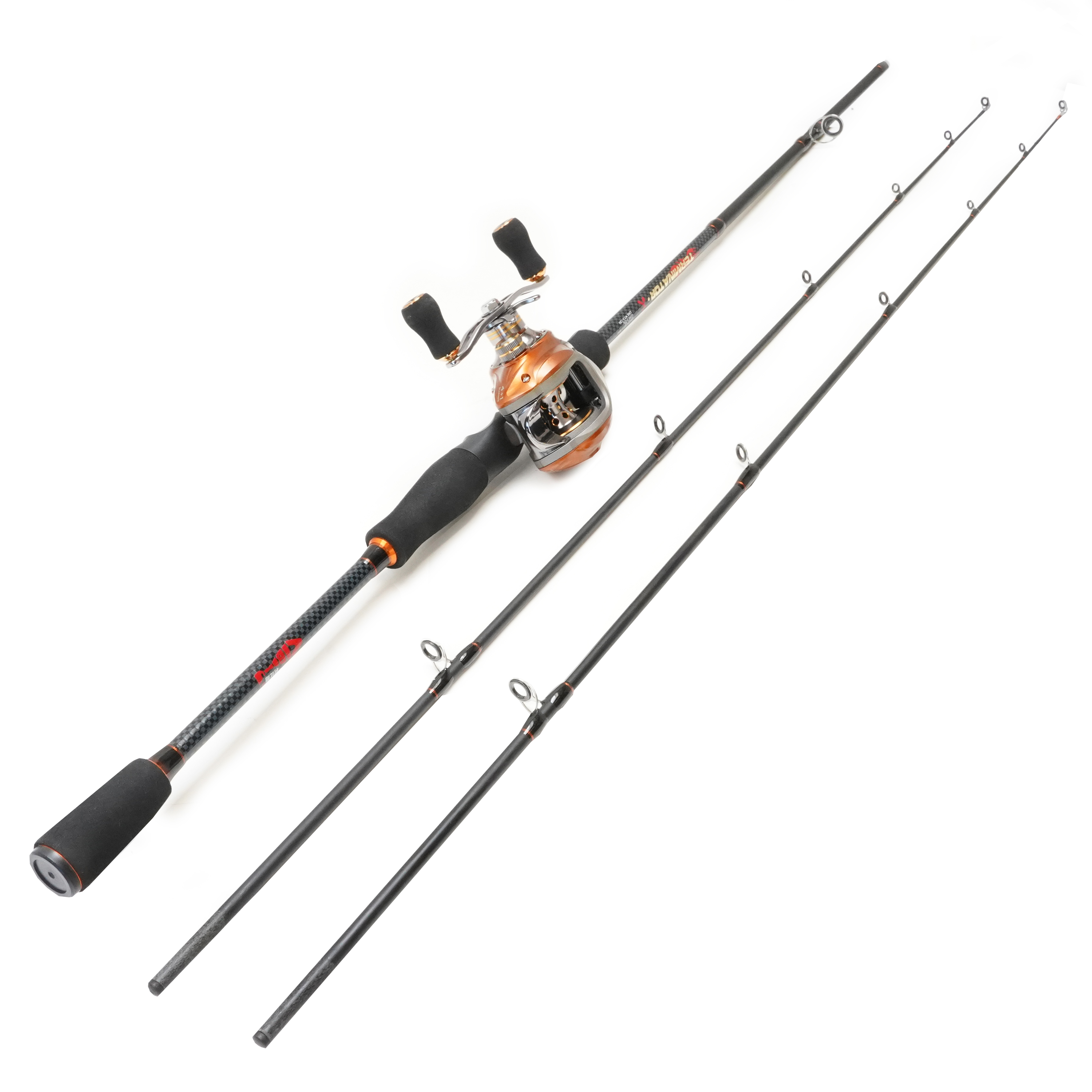 Eurocatch Baitcaster set 1.80m - incl. 200m Gevlochten lijn - Molen + Hengel + Lijn