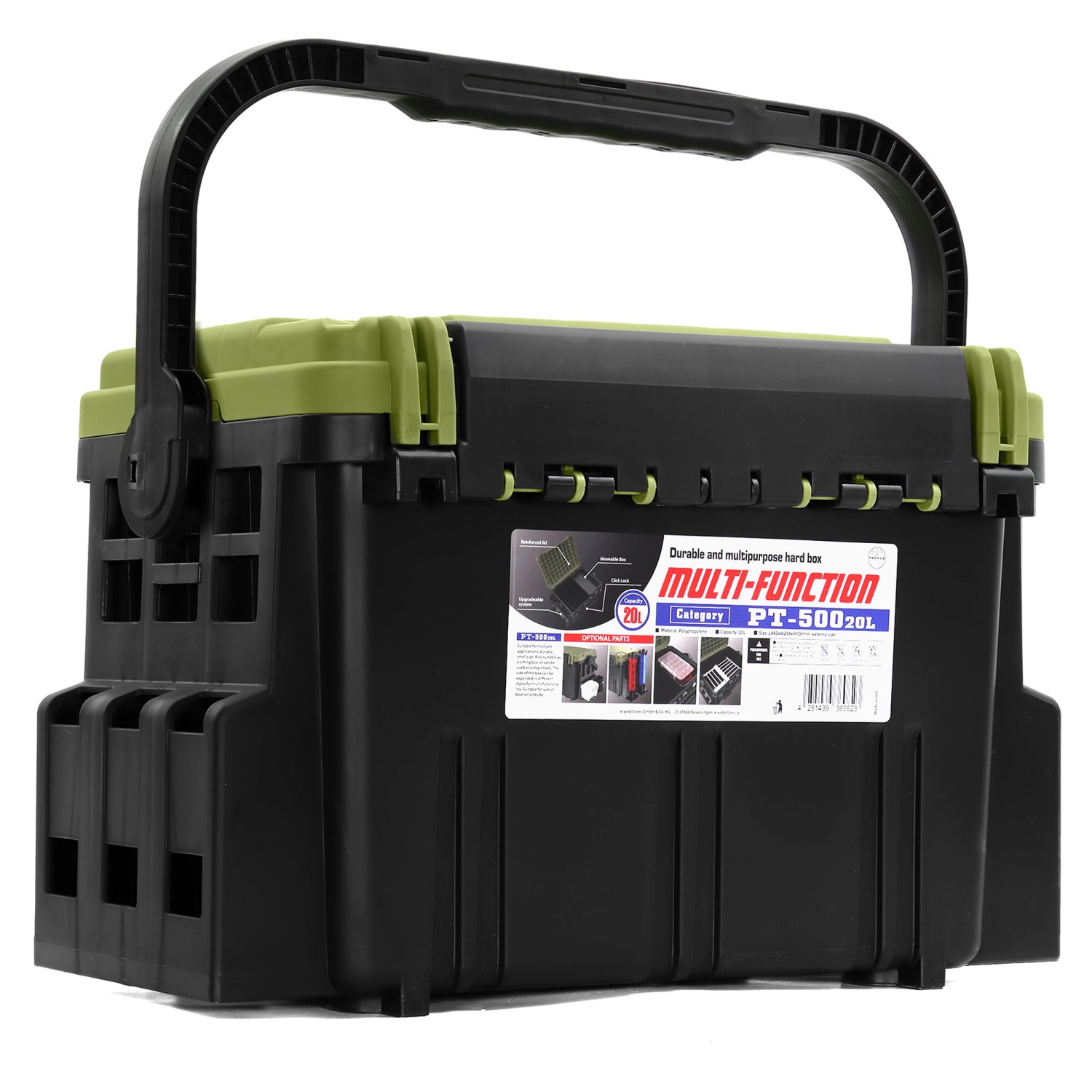 Eurocatch Pro-Tackle Competition L Tackle box - Viskoffer - 42x30x30cm Zwart/Groen