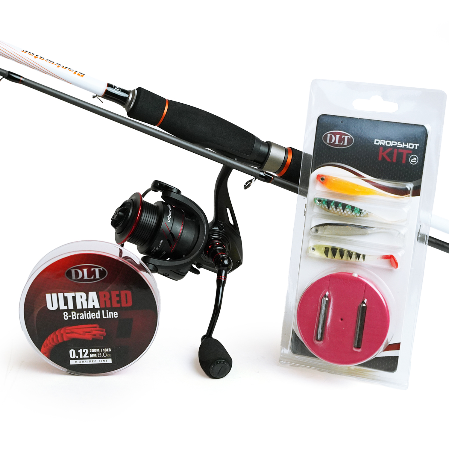 DLT Dropshot hengel Set compleet - 7-32gr - Roofvisset - incl Kunstaas