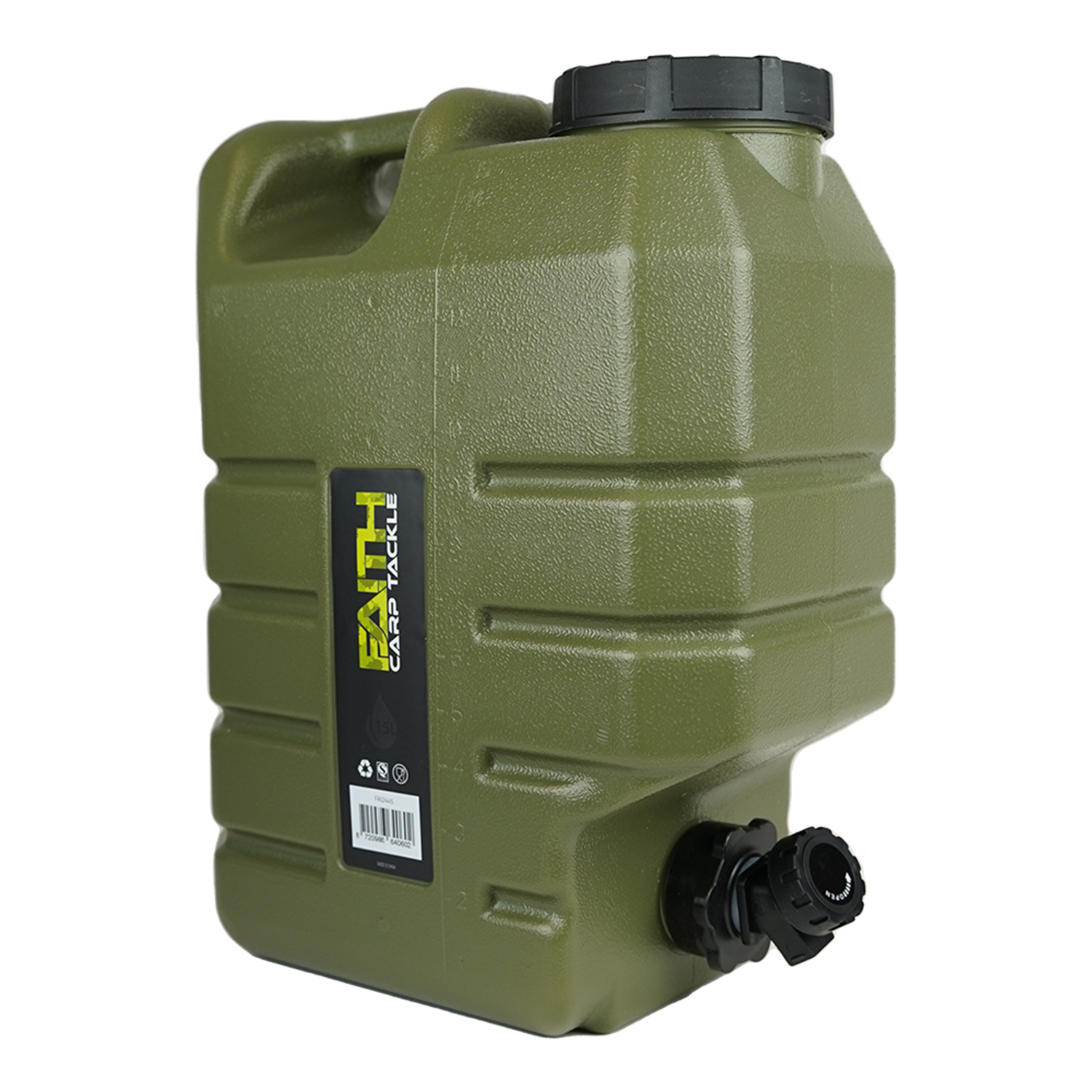 Faith  Jerrycan met Kraan 15L - Polyethyleen Groen - Voedsel-Veilig - Watertank