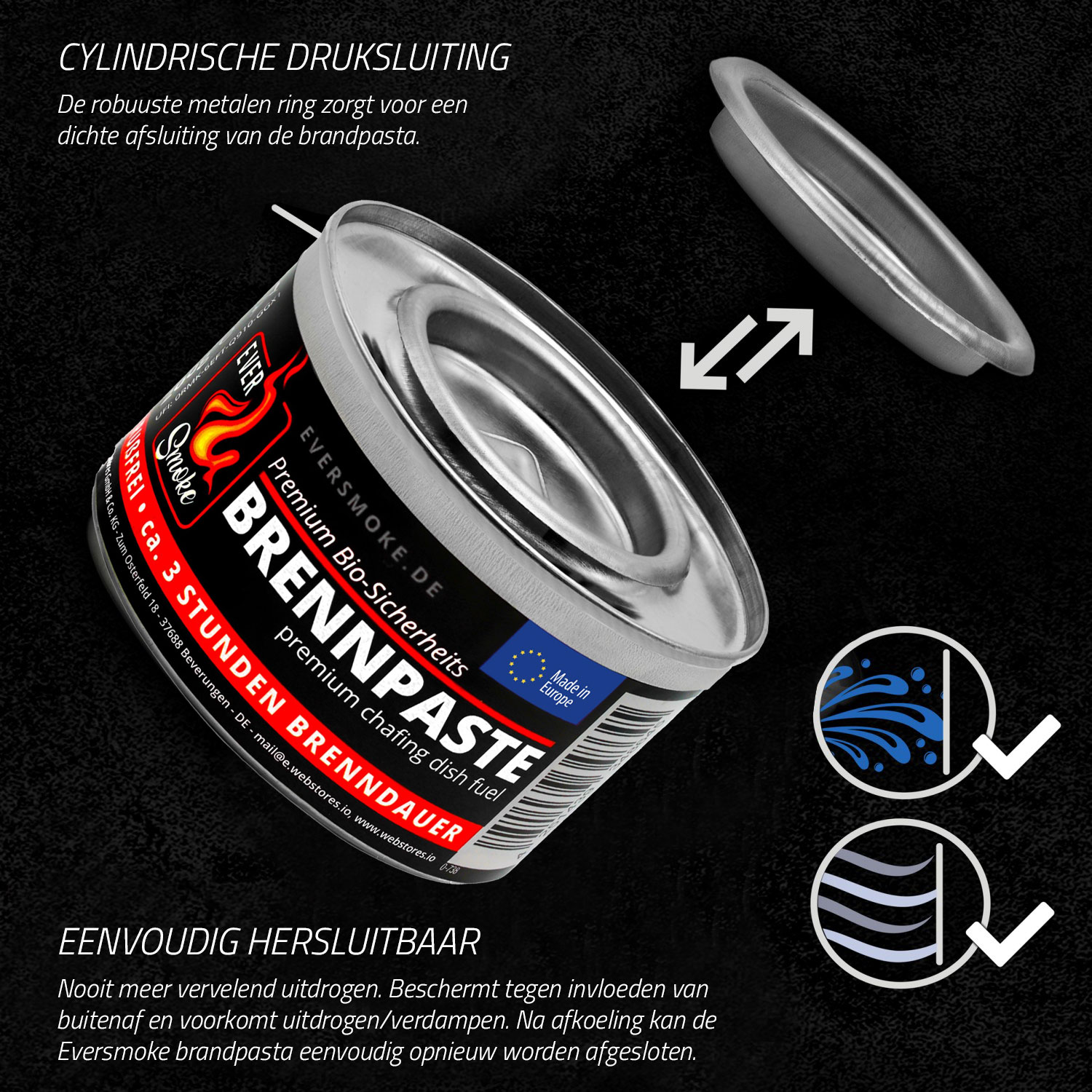 Eurocatch brandpasta – 3 uur warmte, geurloos en roetvrij