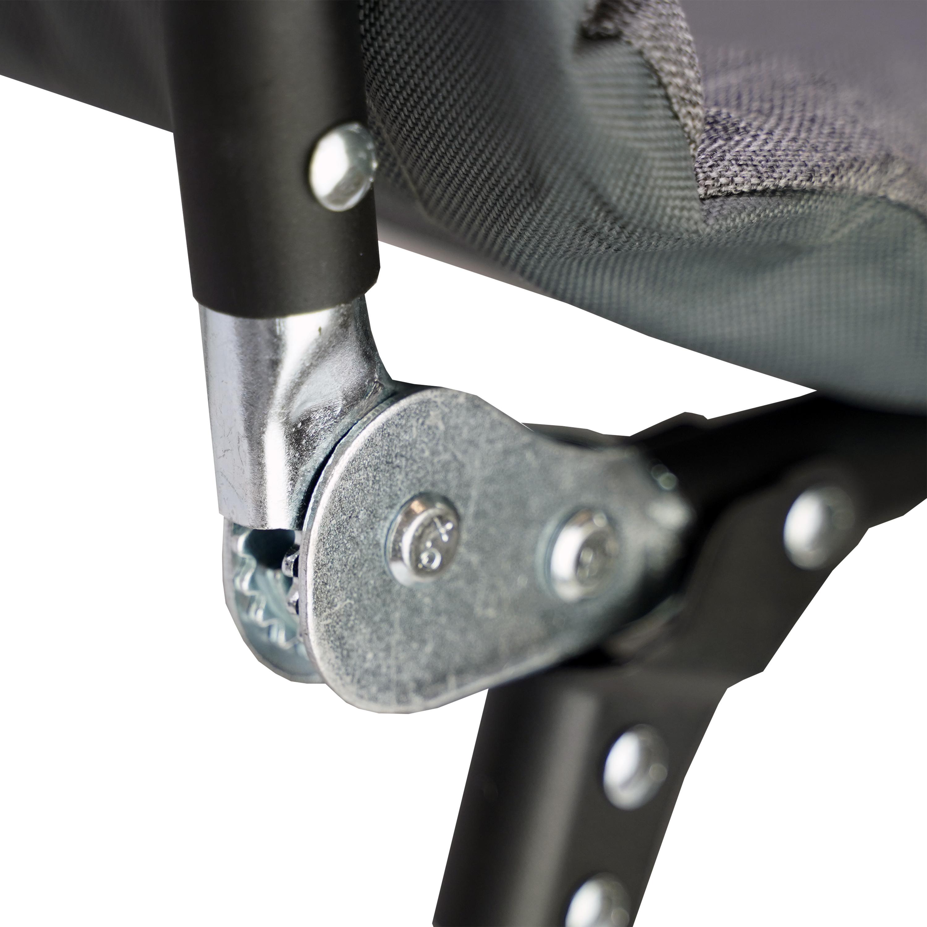 Eurocatch Opvouwbare Camping Stretcher – Verstelbaar Veldbed met 5-Standen Rugleuning, 4 Stevige Beugels, Zijvak, Gevuld Hoofdkussen – Compact & Comfortabel 