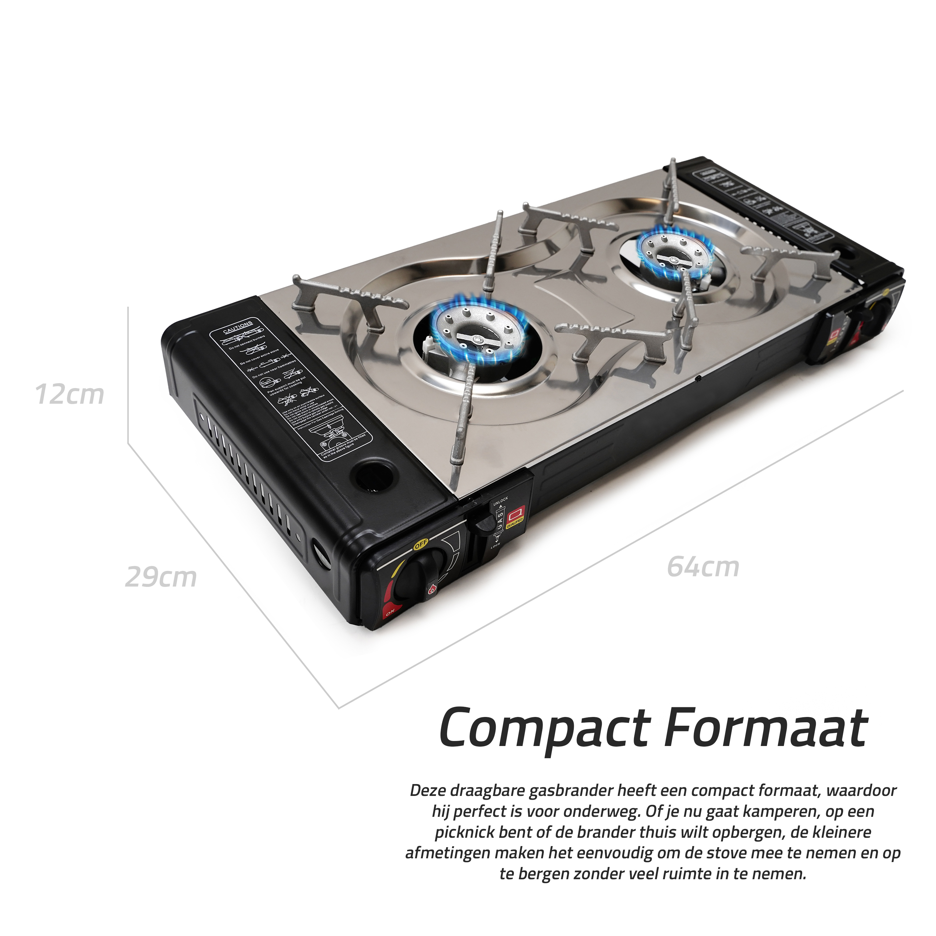 Eurocatch Dual Gas Stove 2 pits Kooktoestel op gas - 16 Gasbussen