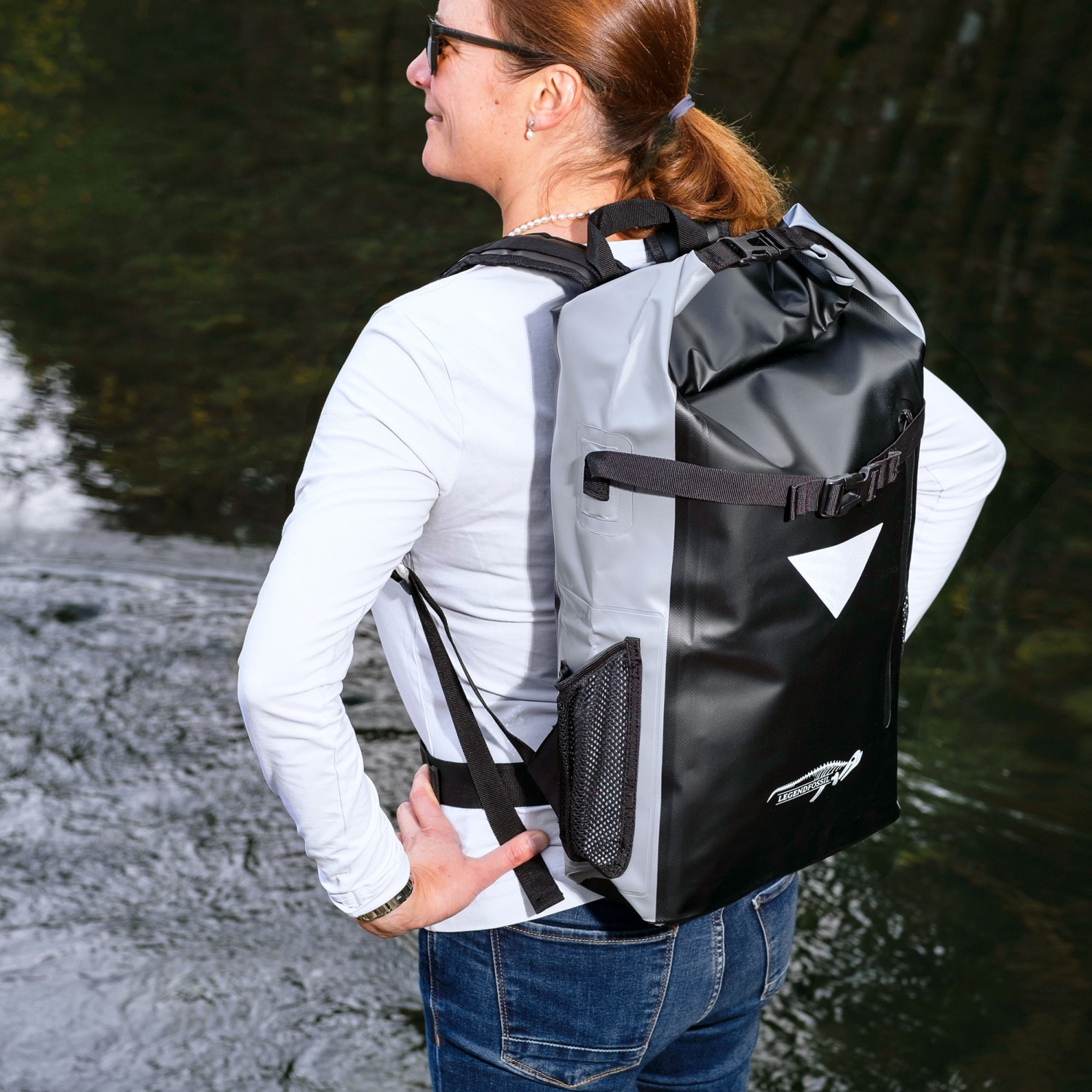 Legendfossil - Tarpaulin Rucksack Chookie Black-Grey - 23L - Waterdicht - Rugzak - Backpack - Rugtas - Zwart - Grijs