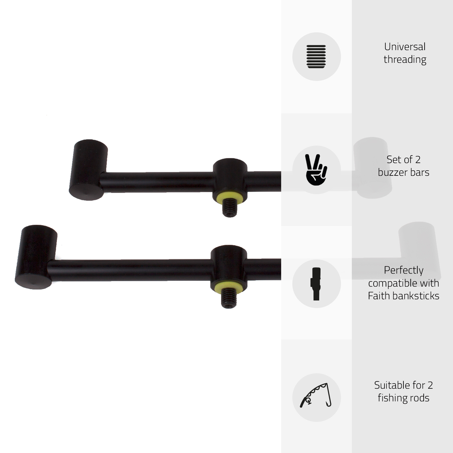 Faith Buzz Bar Set | 2-Rod - 1x 20cm en 1x 25cm wijd