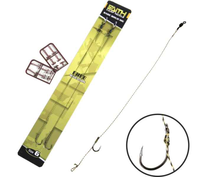 Faith Basic Boilie Rig | Maat 6 - 2 onderlijnen per verpakking
