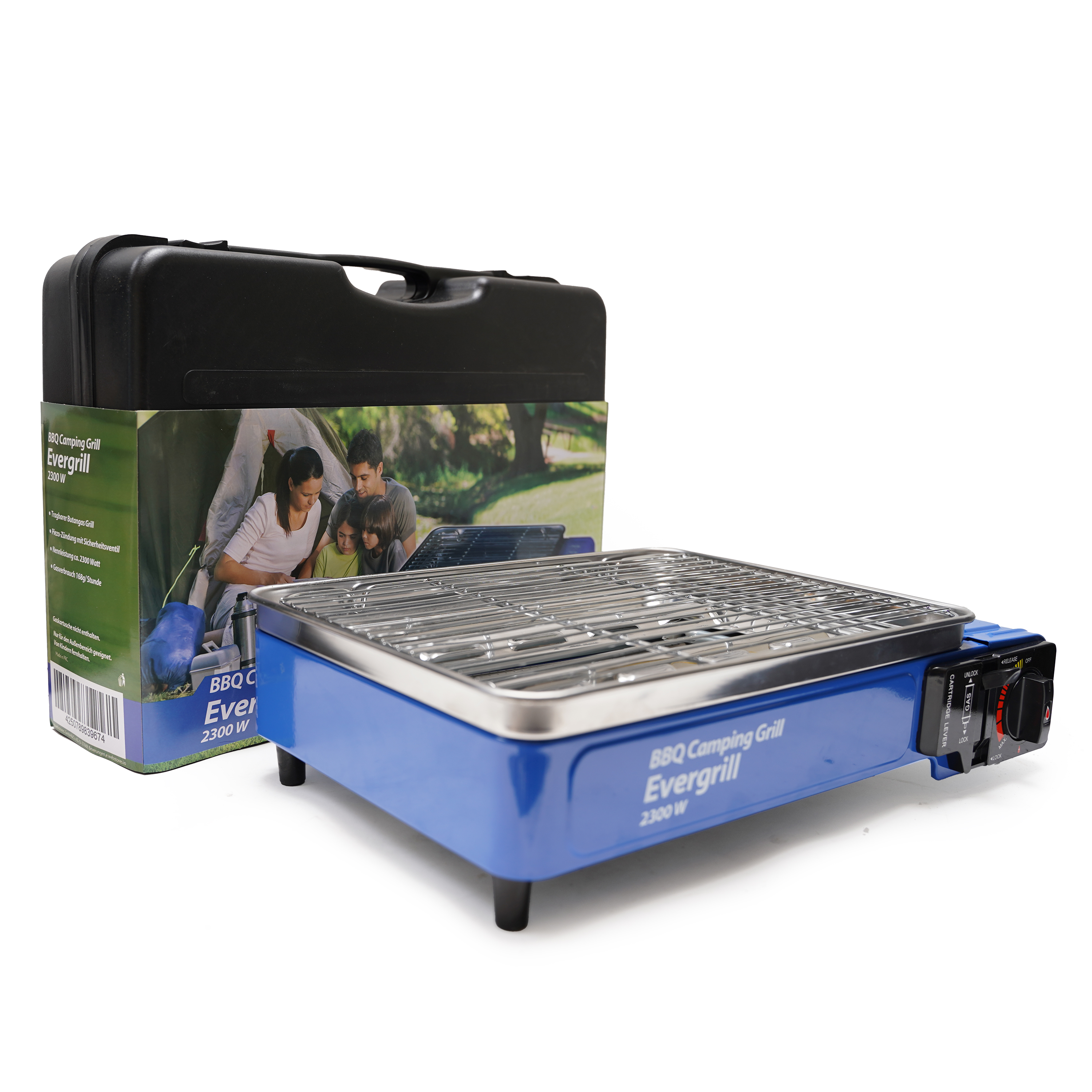 Eurocatch Butaangas Camping Grill Evergrill - Gas Barbecue - Camping Kooktoestel - Tafelgrill - Tafelbarbecue