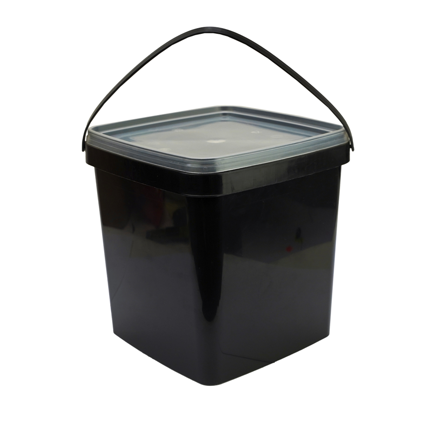 Eurocatch Emmer - Zwart met transparante deksel - Hersluitbaar -  5L
