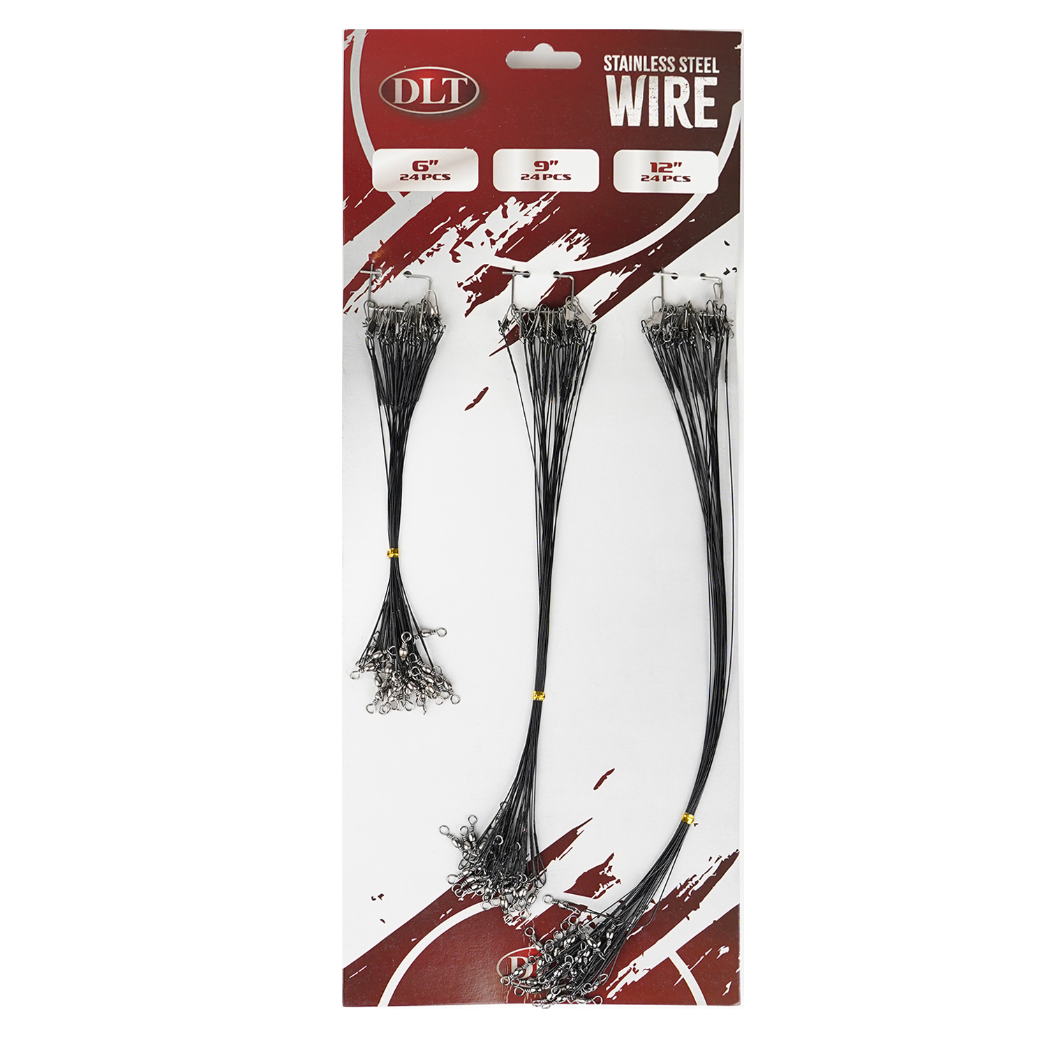  DLT Stalenonderlijnen 72 stuks | 3 Lengtes | 3 sterktes | Snoekonderlijn | Snoekbaarsonderlijn 