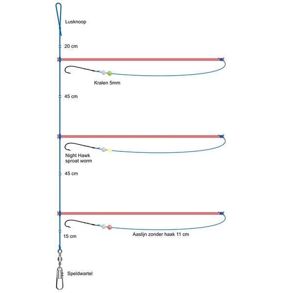 Midnight Moon Platvis Onderlijn | 3x20cm | Maat 2