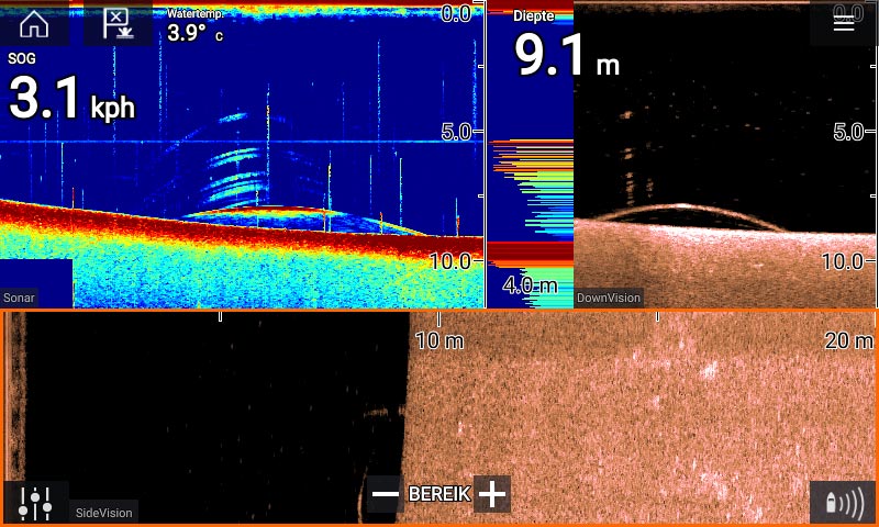Fishfinder met groot scherm