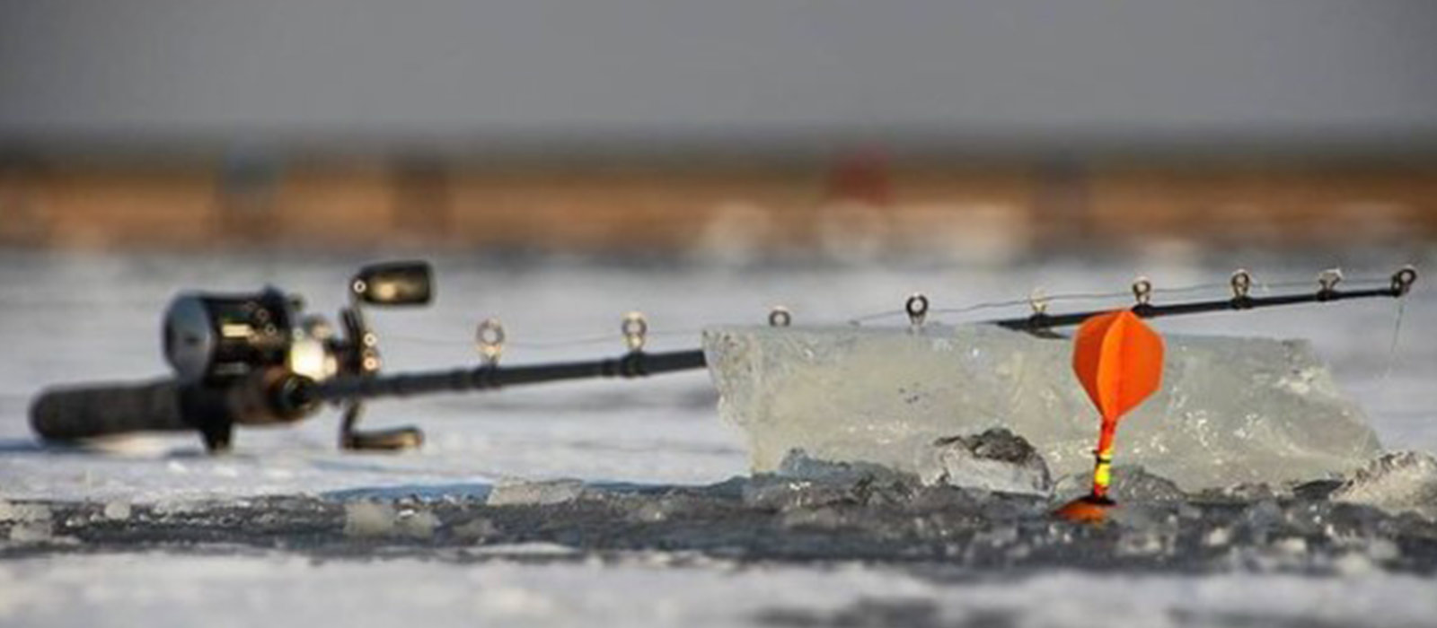 Hengel bij het ijsvissen