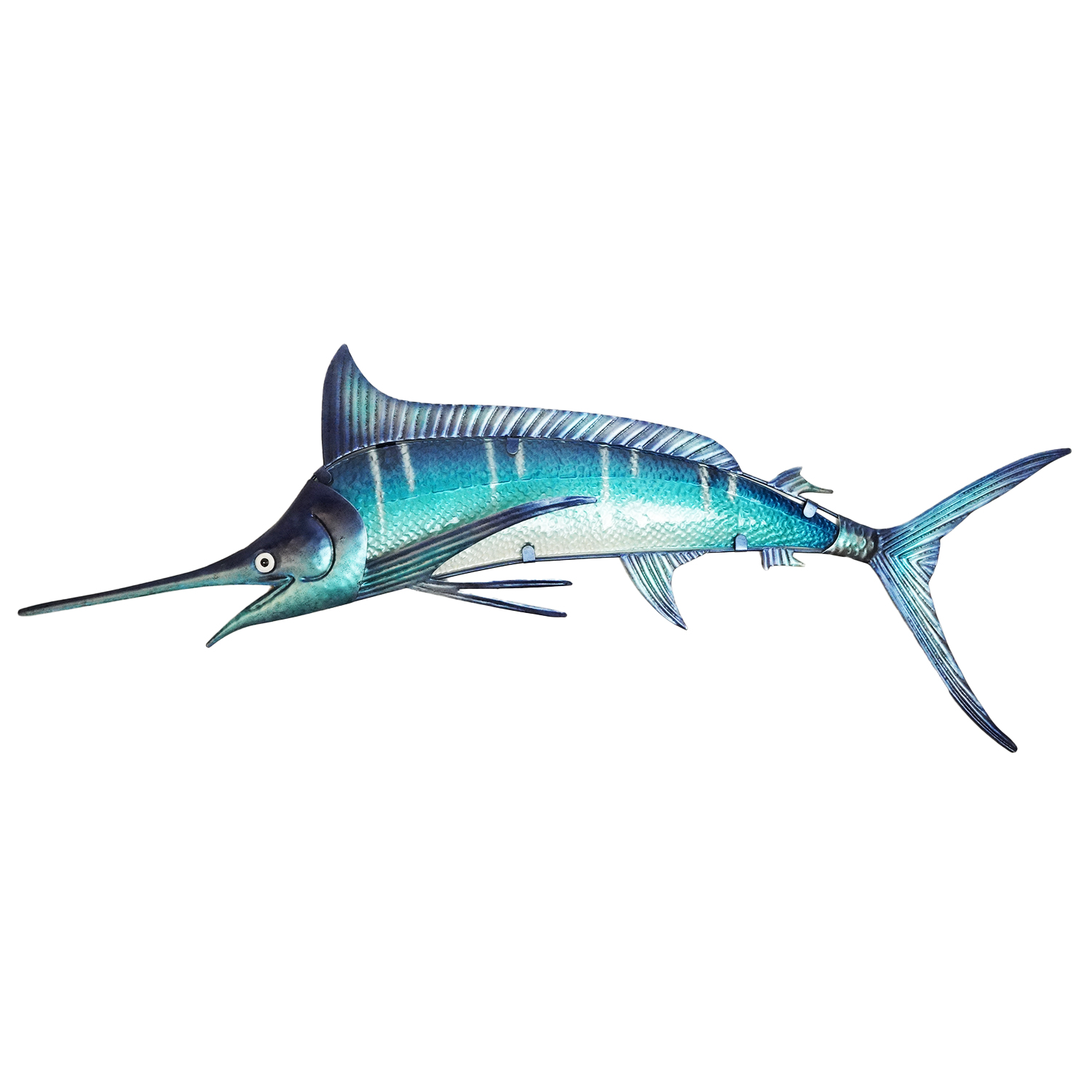 Eurocatch  Big Game Wanddecoset - Tonijn Dorado Sailfish Marlijn -  4 stuks - Muurdecoratie - 110cm - 3-D Metaal en Glas - Kunst - Cadeau Tip